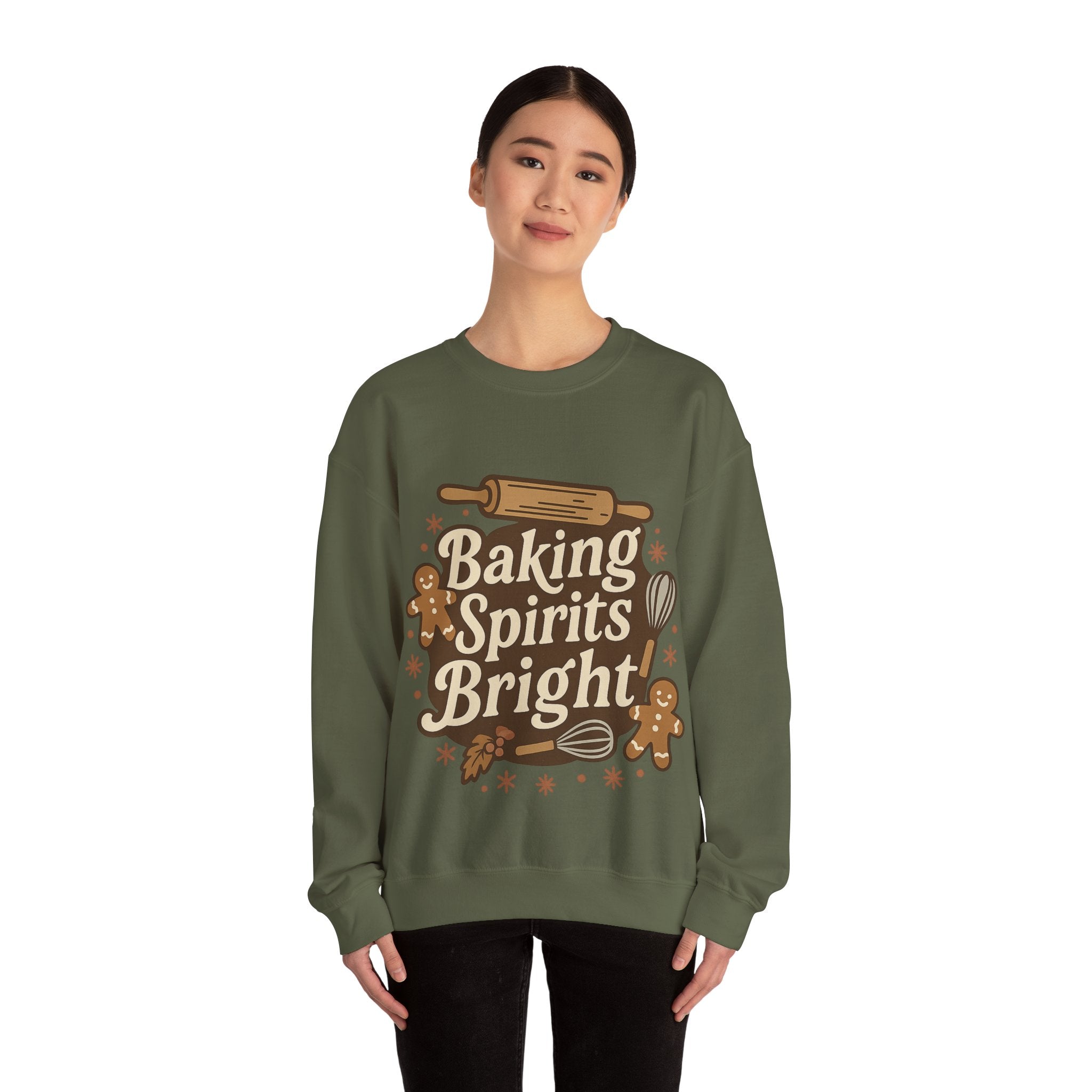 Festive Baking Sweatshirt - Unisex Heavy Blend™, Cozy Crew for the Holidays, Christmas Gift, Baking Enthusiast, Family Gatherings, [...]