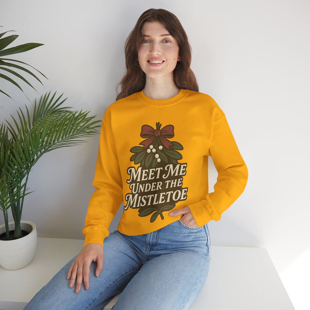 Mistletoe Crewneck Sweatshirt - Cozy Holiday Wear for Couples, Christmas Gift, Winter Apparel, Cute Sweater, Festive Outfit