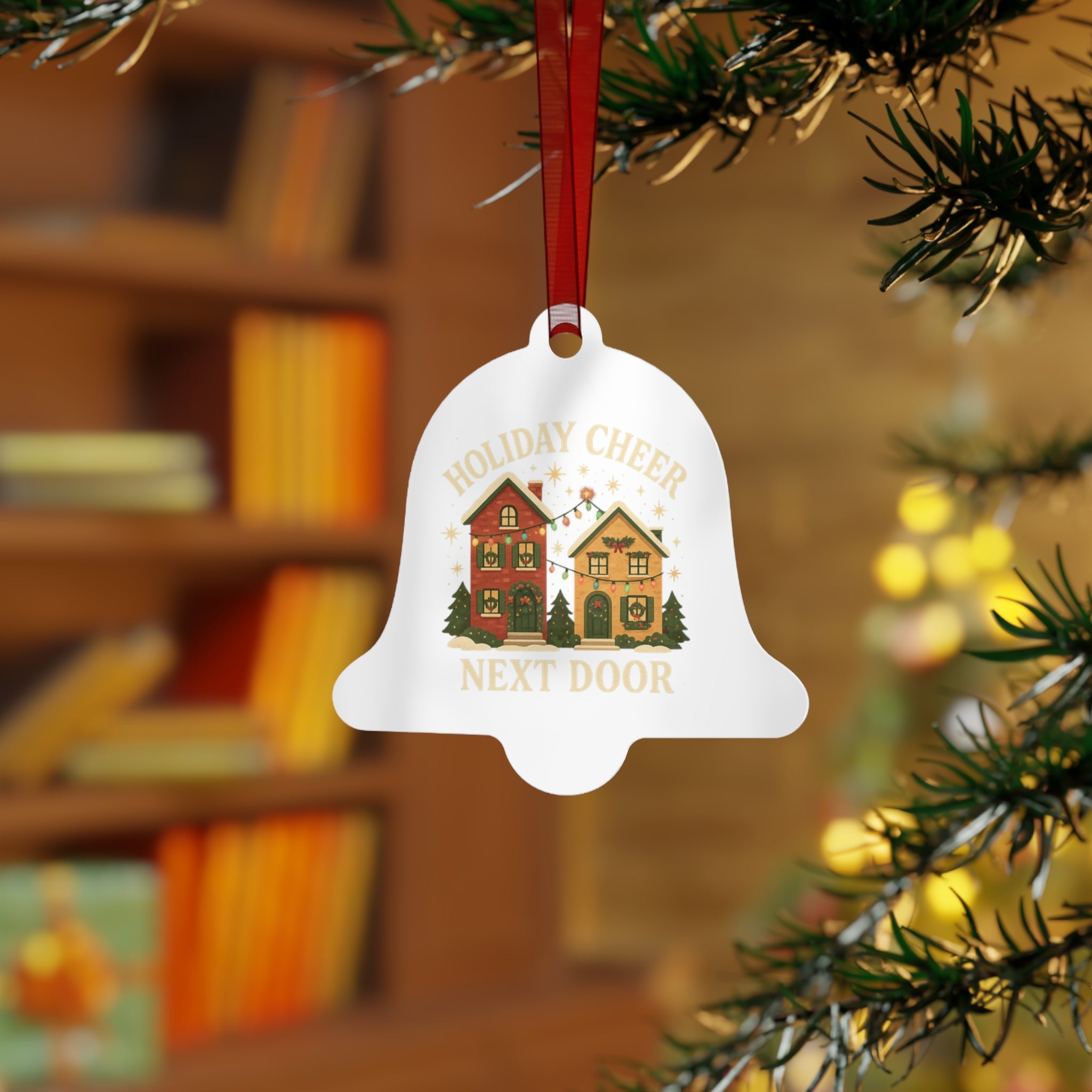 Holiday Cheer Metal Ornaments, Festive Decor for Christmas, Personalized Gift Tags, Winter Wonderland Decorations, Home for the Holidays