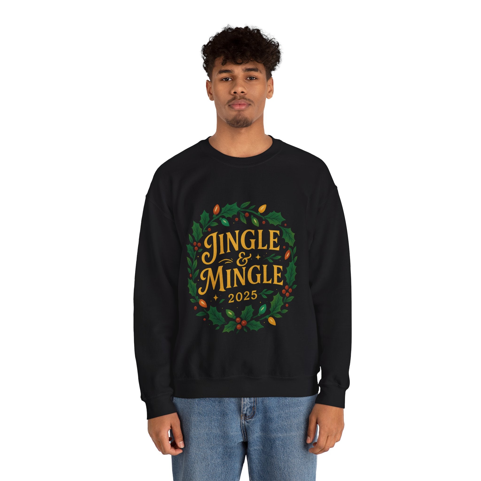 Jingle & Mingle Crewneck Sweatshirt - Cozy Holiday Apparel, Unisex Christmas Gift, Winter Fashion, Festive Sweater, Seasonal Style