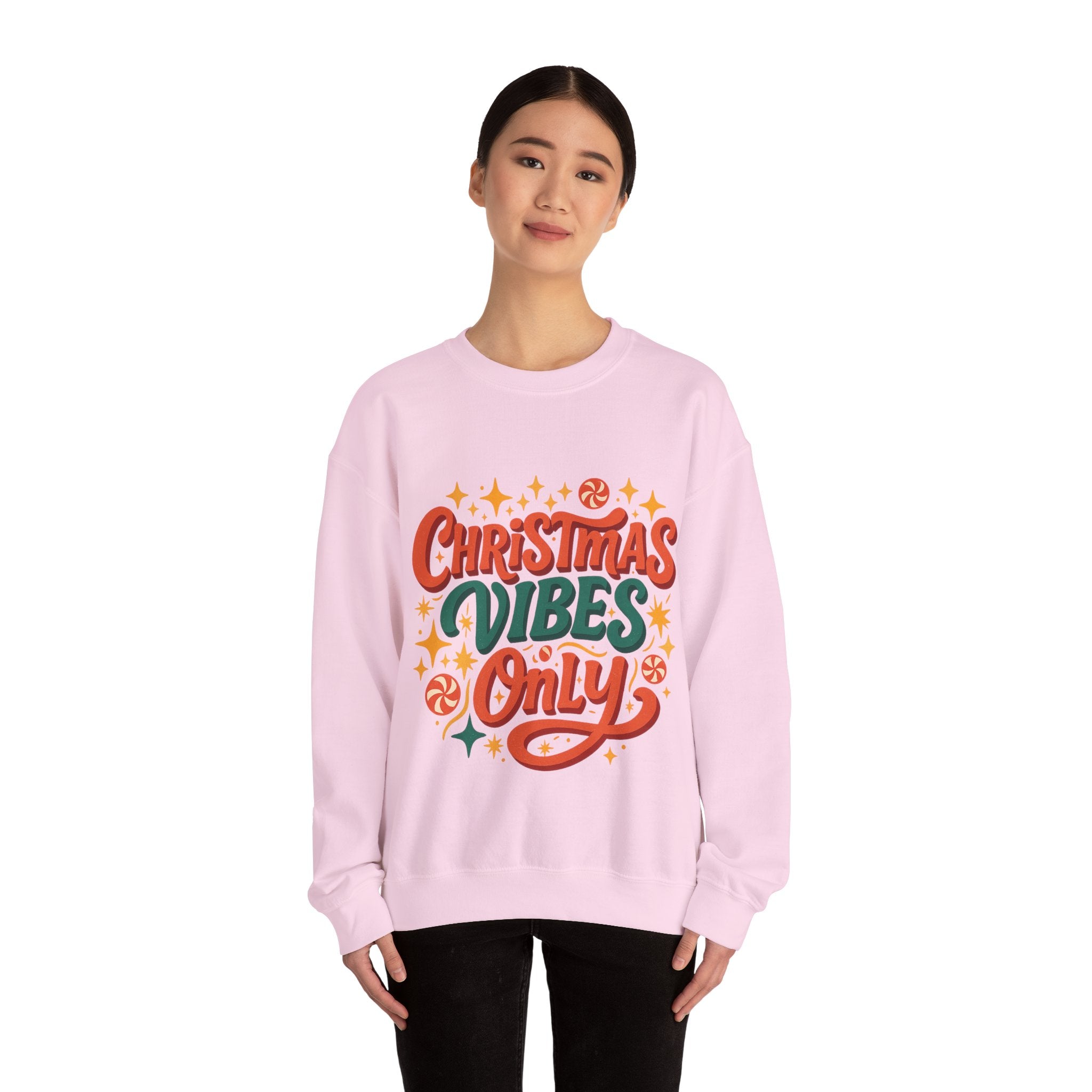 Christmas Vibes Crewneck Sweatshirt | Holiday Sweatshirt, Cozy Gift, Xmas Apparel, Festive Fashion, Comfortable Sweater