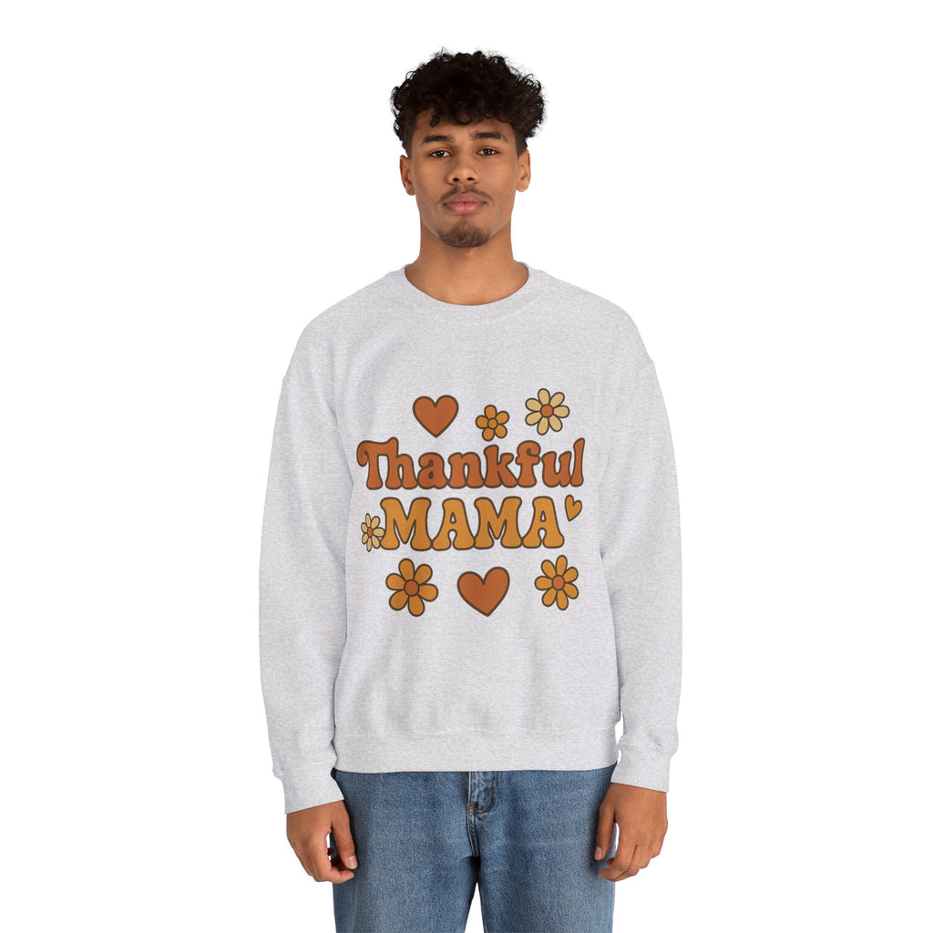 Thankful Mama Crewneck Sweatshirt | Cozy Gift for Moms, Fall Fashion, Family Gatherings, Gratitude Sweater, Thanksgiving Outfit
