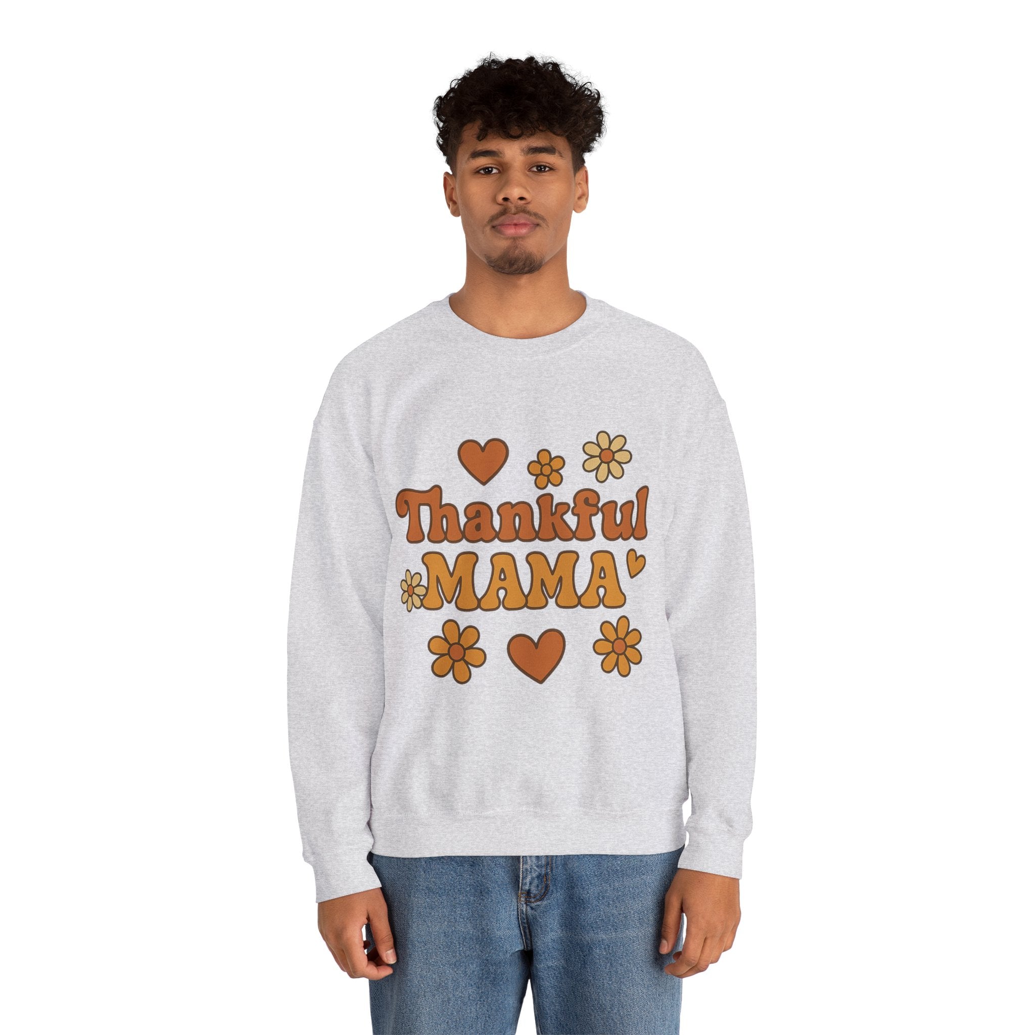 Thankful Mama Crewneck Sweatshirt | Cozy Gift for Moms, Fall Fashion, Family Gatherings, Gratitude Sweater, Thanksgiving Outfit