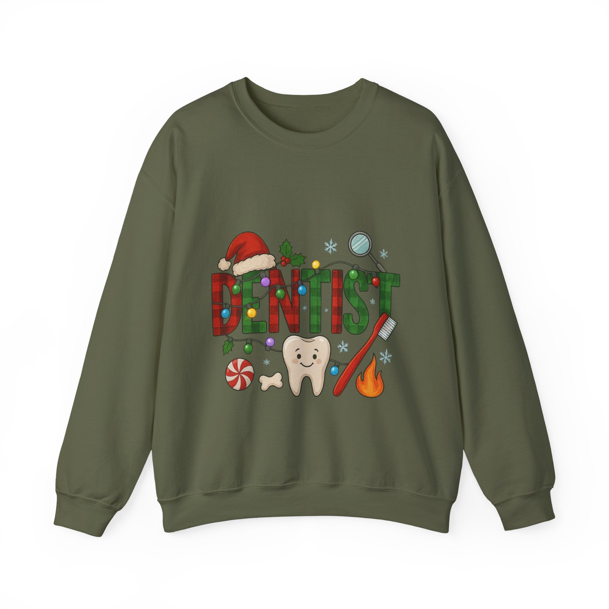 Festive Dentist Crewneck Sweatshirt, Funny Dentist Gift, Holiday Sweater, Christmas Sweatshirt, Unisex Sweatshirt