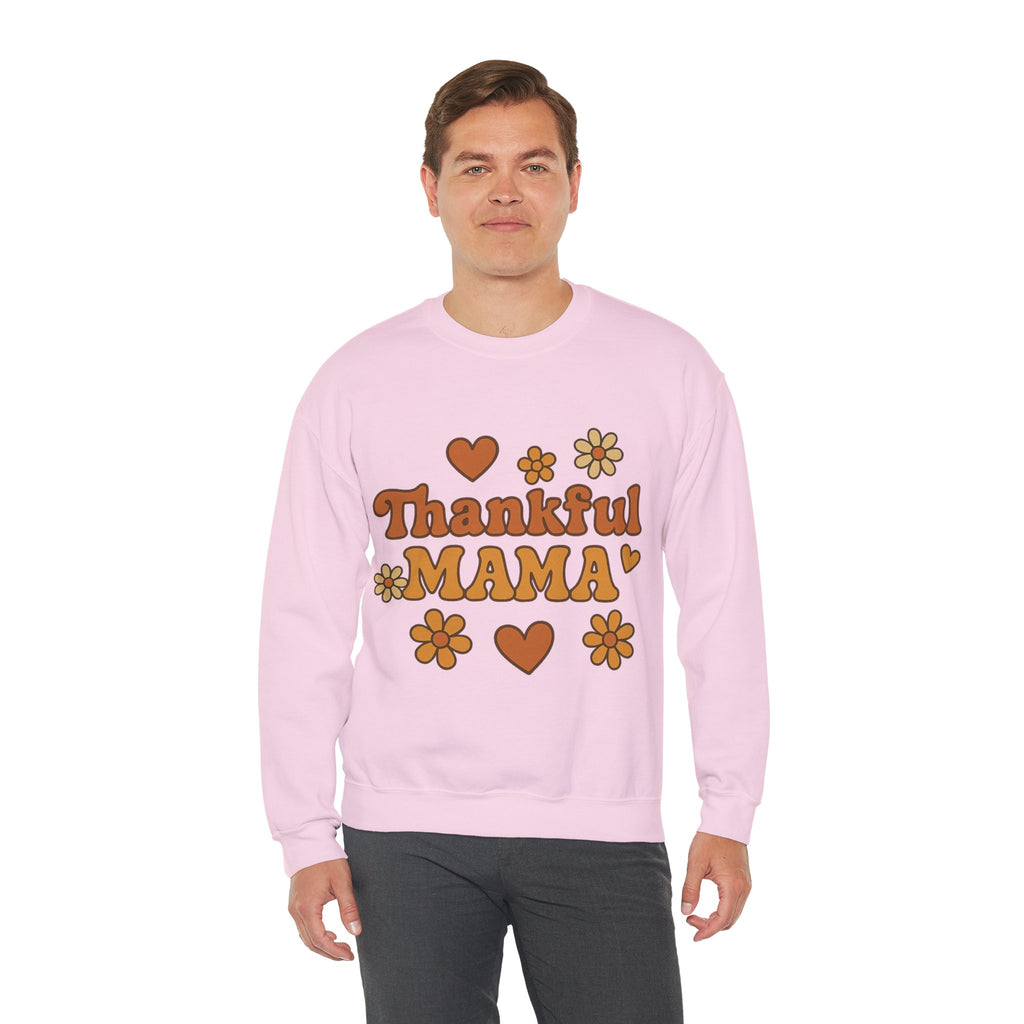 Thankful Mama Crewneck Sweatshirt | Cozy Gift for Moms, Fall Fashion, Family Gatherings, Gratitude Sweater, Thanksgiving Outfit