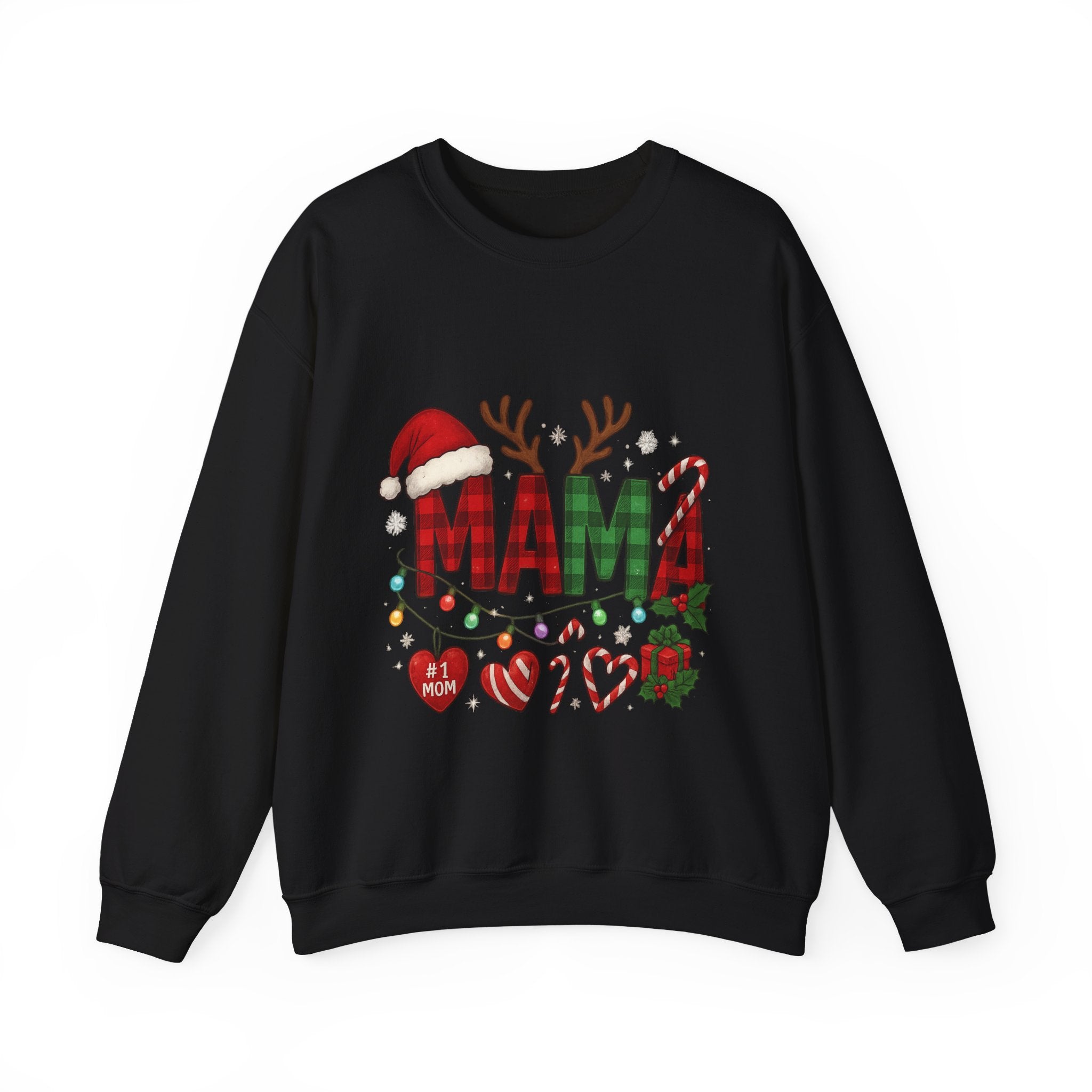 Festive Mama Crewneck Sweatshirt, Christmas Gift for Mom, Holiday Apparel, Merry Mama Sweater, Cozy Family Wear