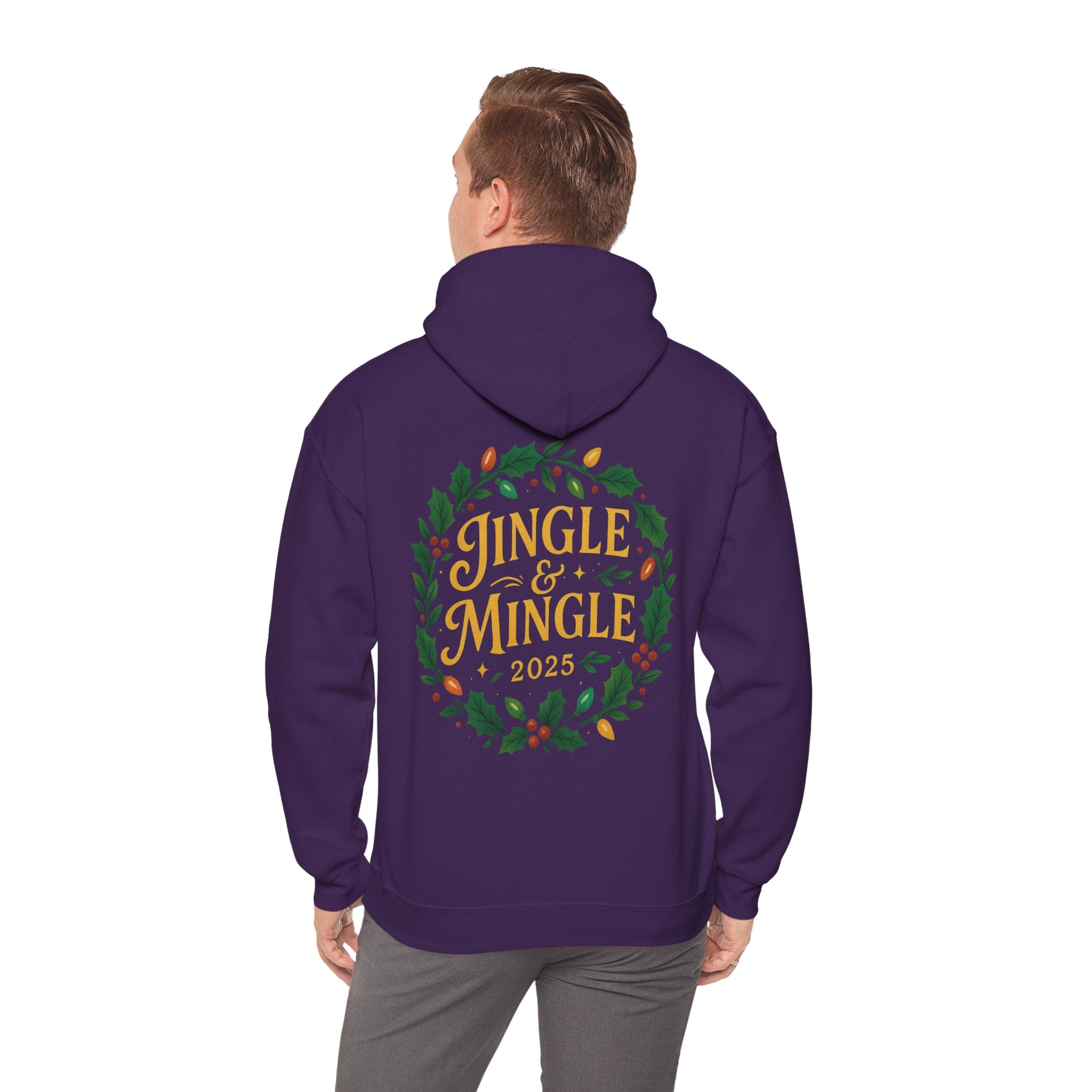 Jingle & Mingle Hooded Sweatshirt | Cozy Holiday Sweatshirt, Christmas Gift, Unisex Hoodie, Seasonal Apparel, Winter Wear