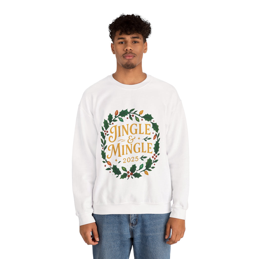 Jingle & Mingle Crewneck Sweatshirt - Cozy Holiday Apparel, Unisex Christmas Gift, Winter Fashion, Festive Sweater, Seasonal Style
