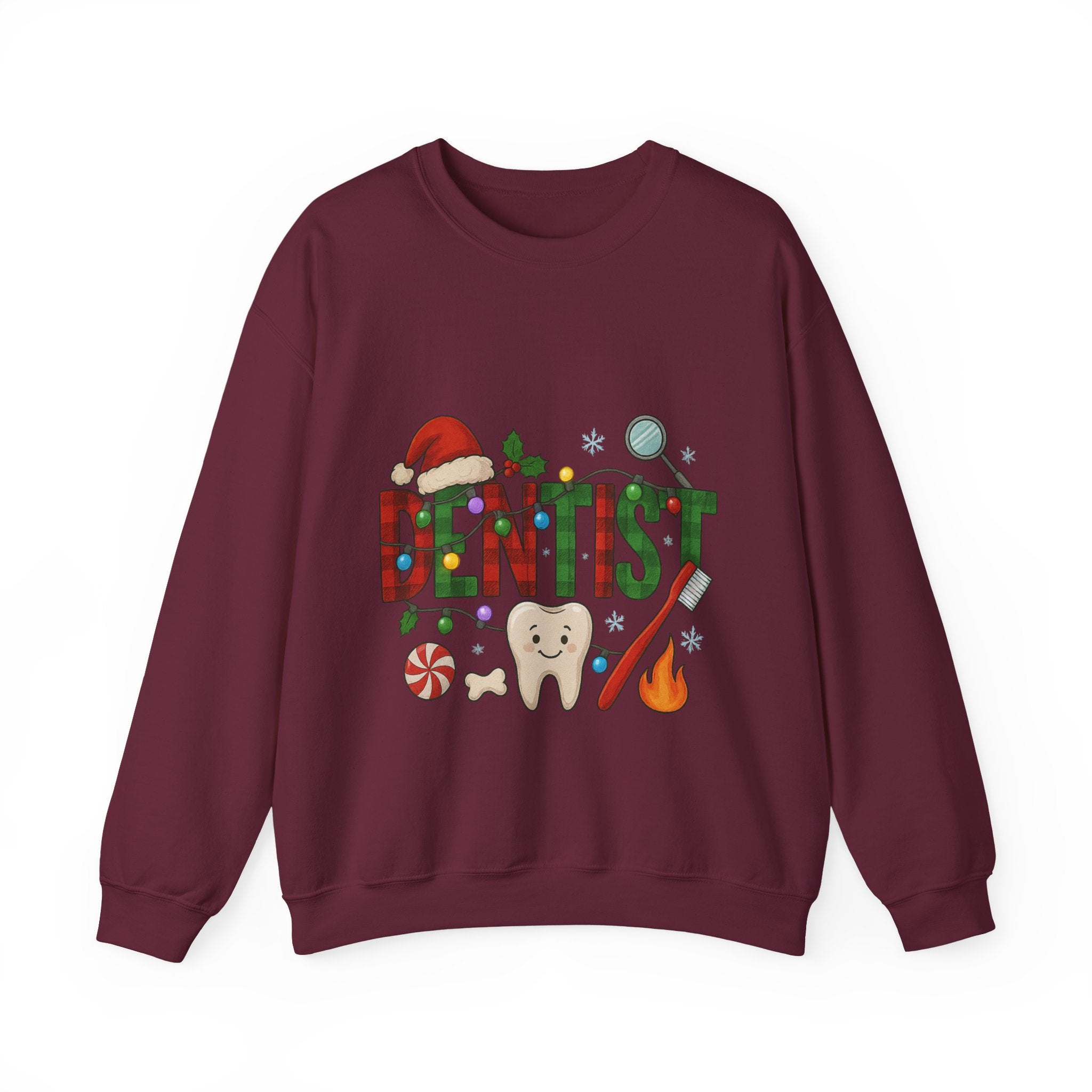 Festive Dentist Crewneck Sweatshirt, Funny Dentist Gift, Holiday Sweater, Christmas Sweatshirt, Unisex Sweatshirt