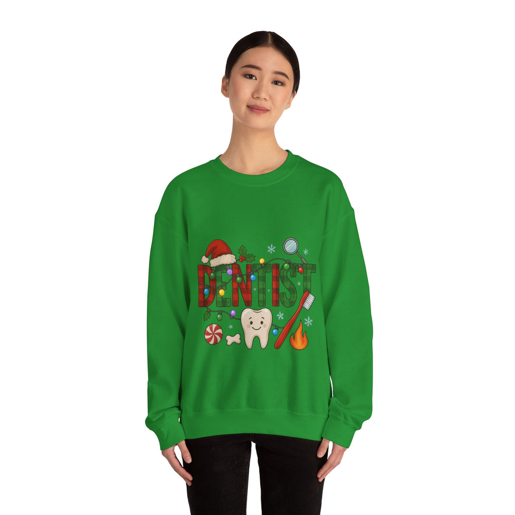 Festive Dentist Crewneck Sweatshirt, Funny Dentist Gift, Holiday Sweater, Christmas Sweatshirt, Unisex Sweatshirt