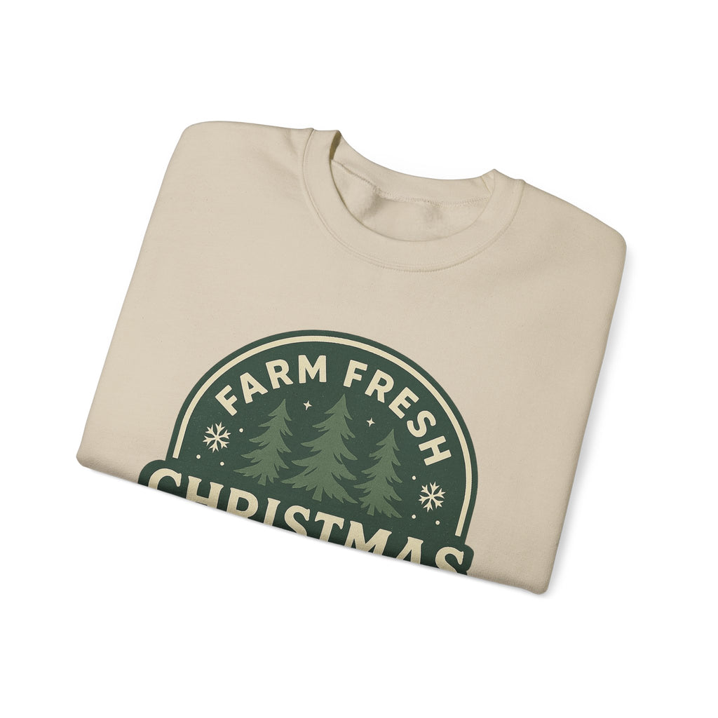 Farm Fresh Christmas Trees Sweatshirt, Cozy Holiday Apparel, Unisex Crewneck, Seasonal Gift, Christmas Sweater, Winter Wardrobe