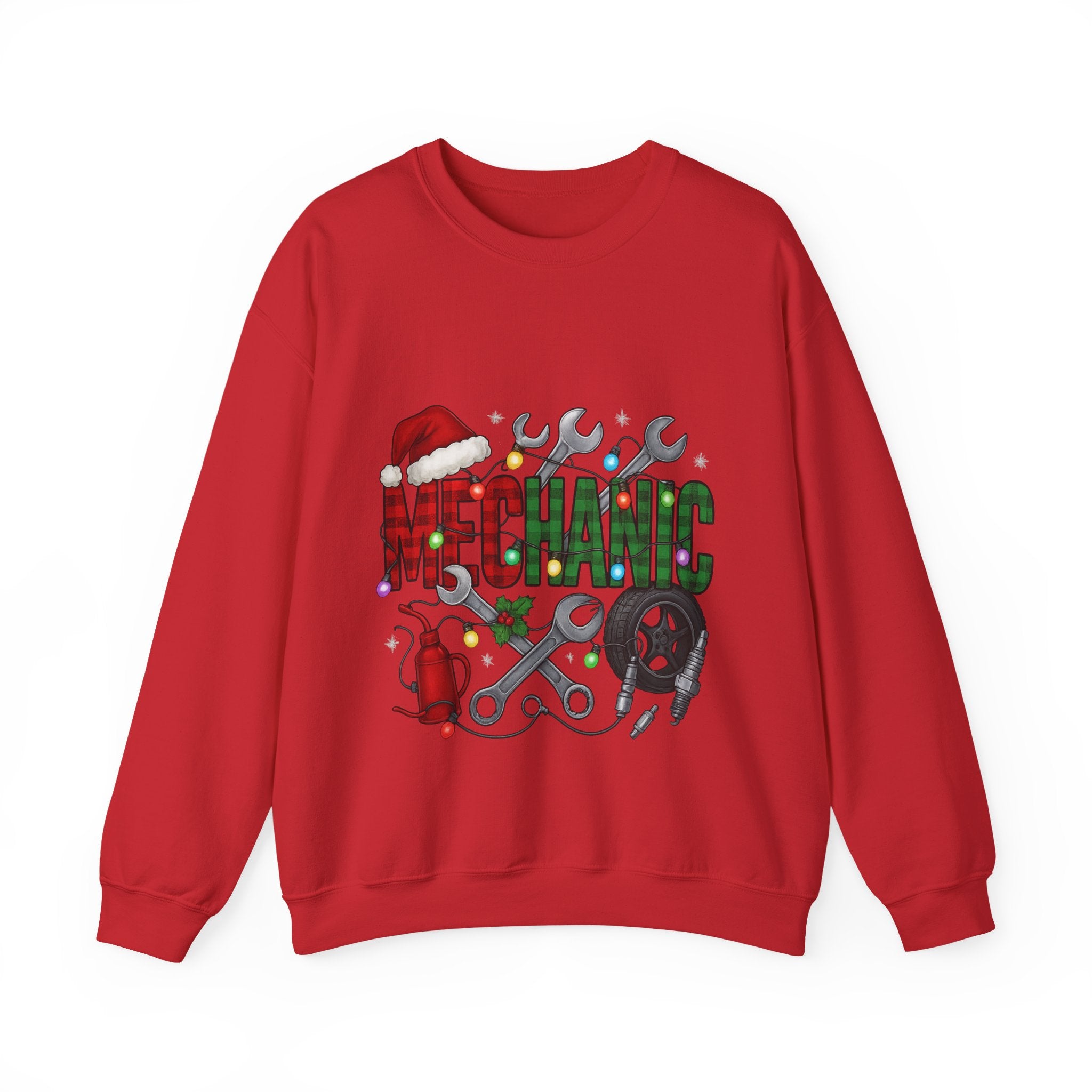 Mechanic Holiday Sweatshirt, Festive Crewneck, Gift for Mechanics, Winter Apparel, Christmas Sweatshirt, Unisex Clothing