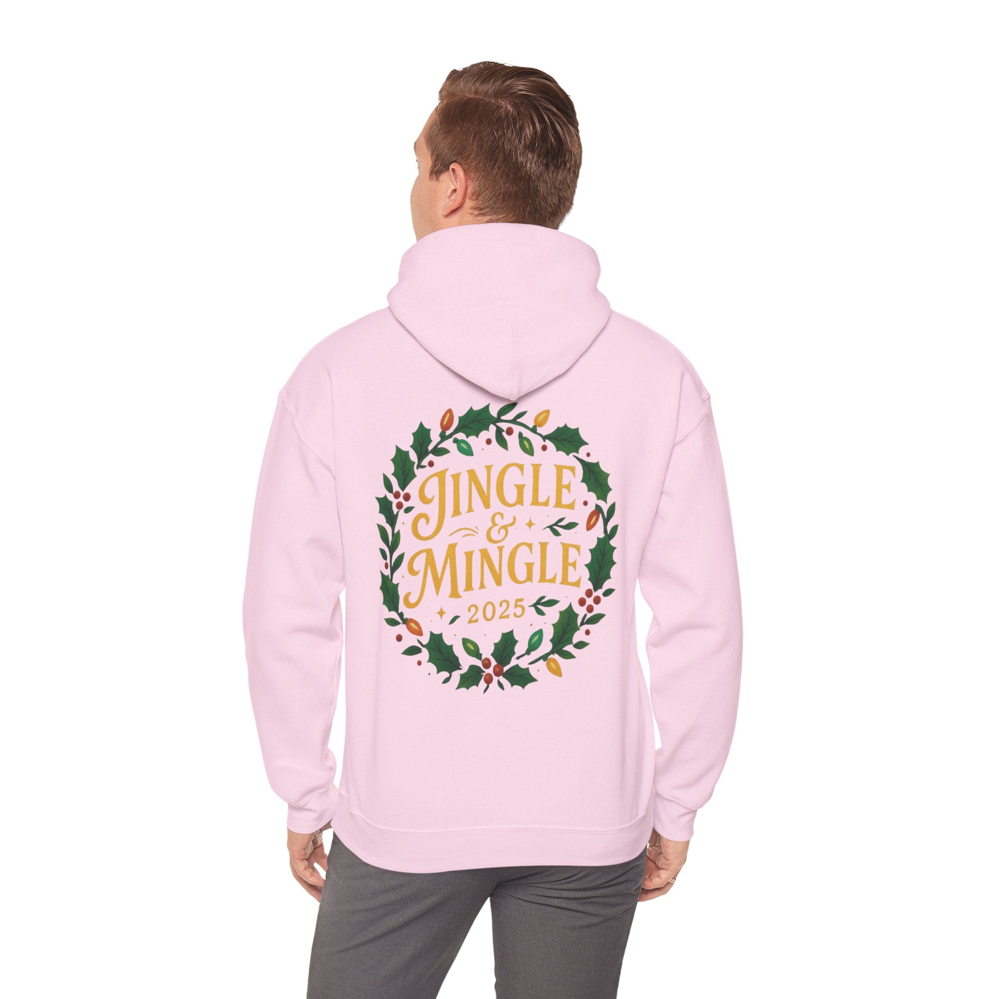 Jingle & Mingle Hooded Sweatshirt | Cozy Holiday Sweatshirt, Christmas Gift, Unisex Hoodie, Seasonal Apparel, Winter Wear