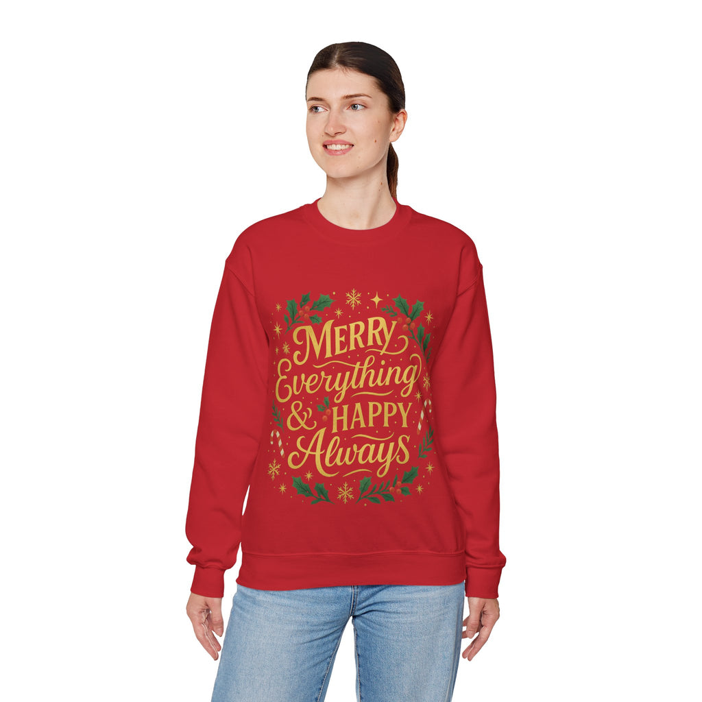 Merry Everything Crewneck Sweatshirt, Christmas Gift, Holiday Apparel, Unisex Sweater, Cozy Winter Wear