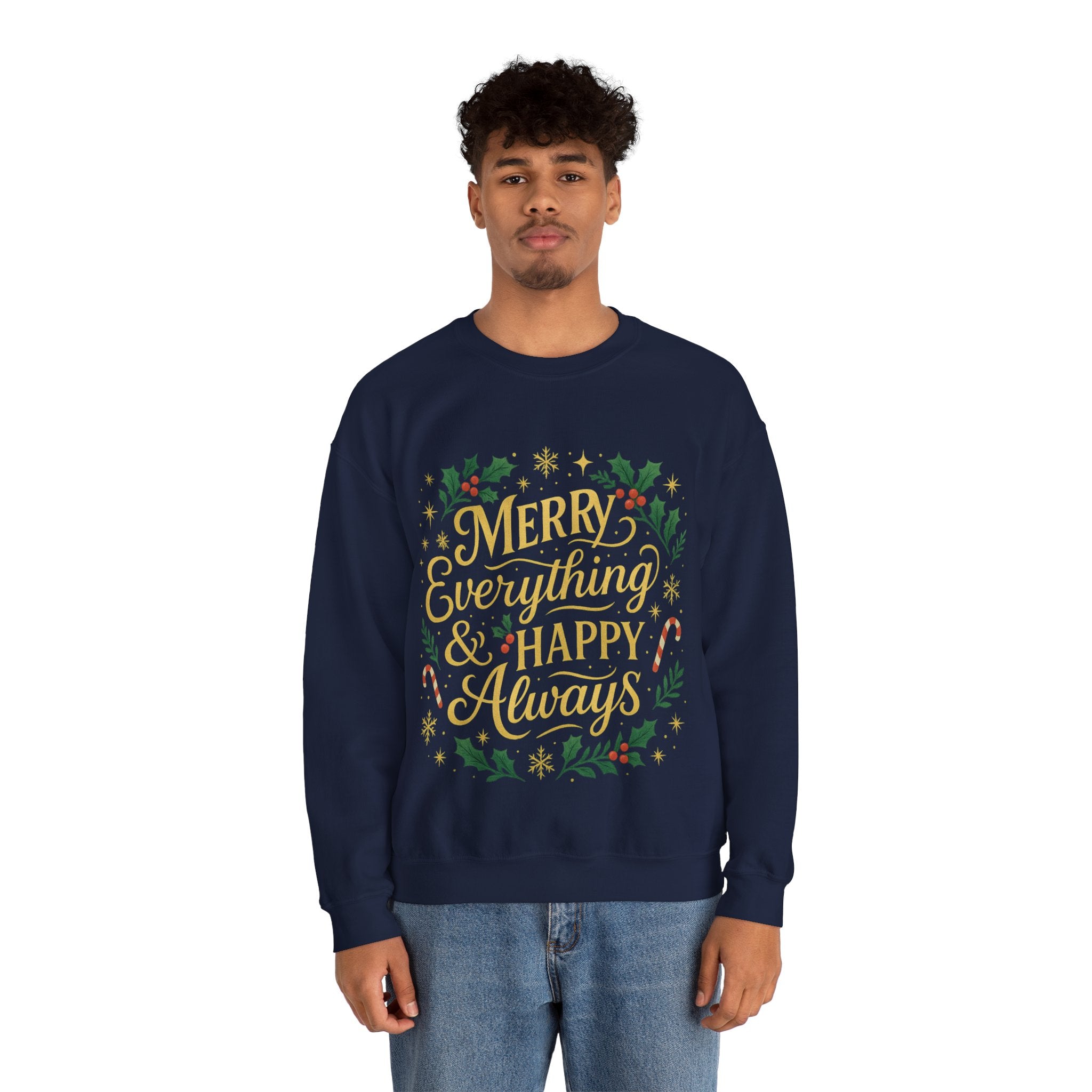 Merry Everything Crewneck Sweatshirt, Christmas Gift, Holiday Apparel, Unisex Sweater, Cozy Winter Wear