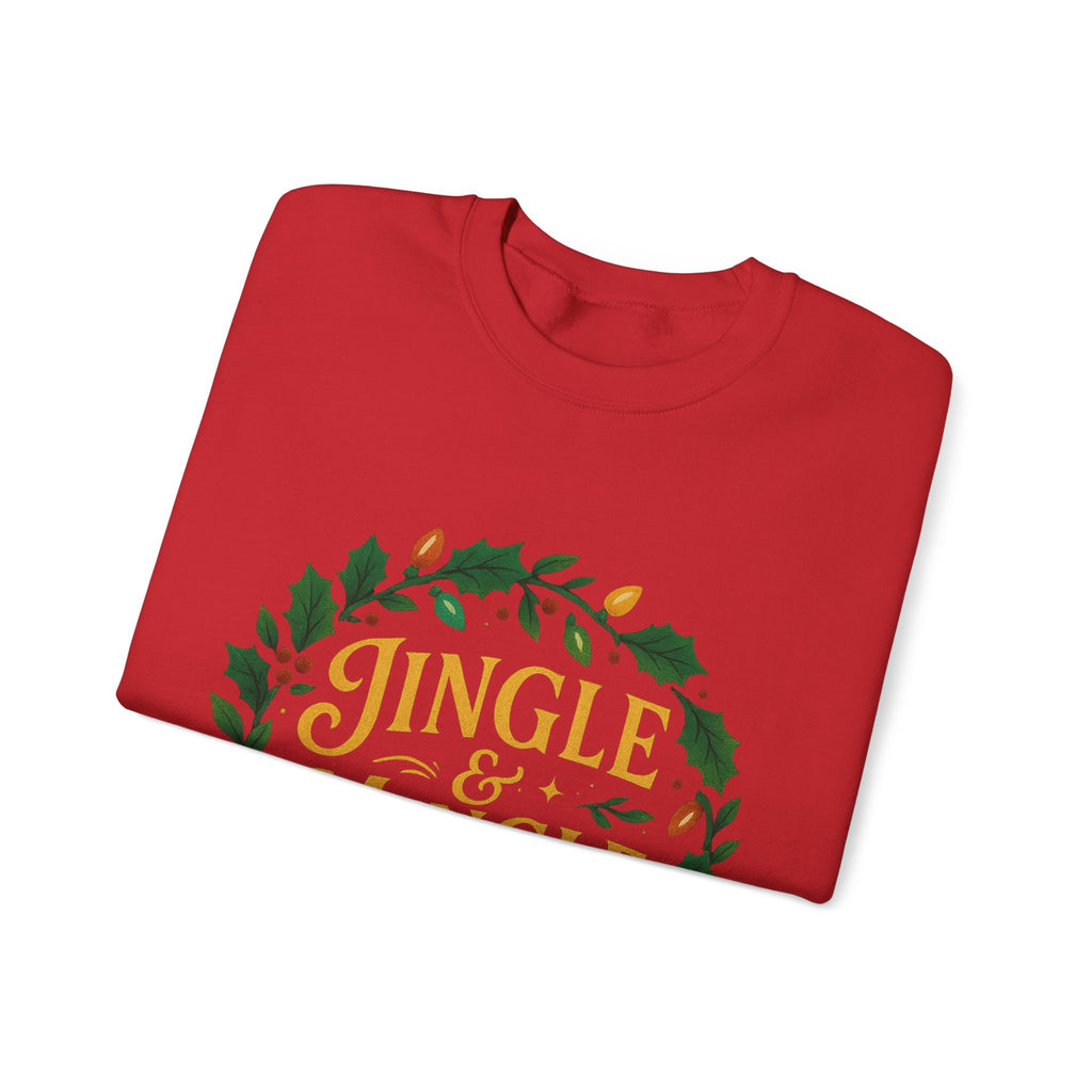 Jingle & Mingle Crewneck Sweatshirt - Cozy Holiday Apparel, Unisex Christmas Gift, Winter Fashion, Festive Sweater, Seasonal Style