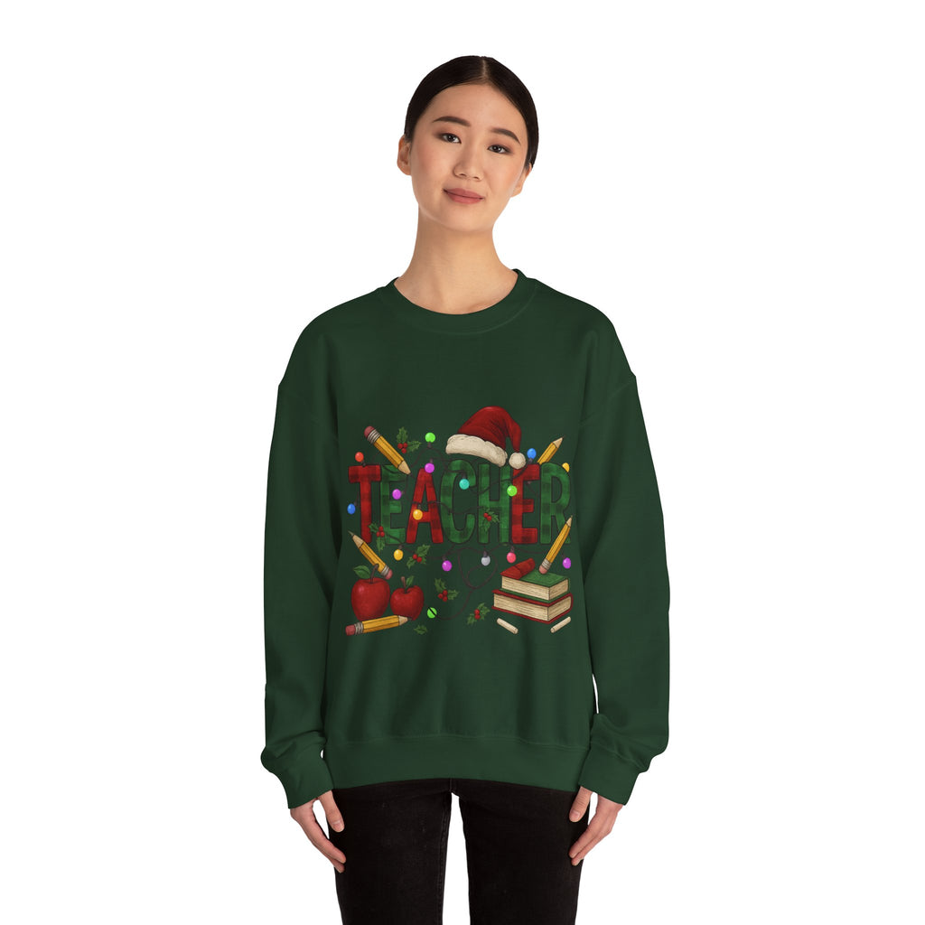 Festive Teacher Sweatshirt: Cozy Gift for Educators, Holiday Apparel, Classroom Style, Warm Winter Wear, Teacher Appreciation