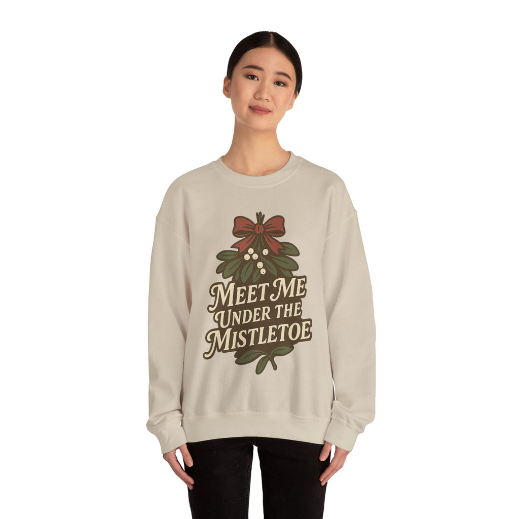 Mistletoe Crewneck Sweatshirt - Cozy Holiday Wear for Couples, Christmas Gift, Winter Apparel, Cute Sweater, Festive Outfit