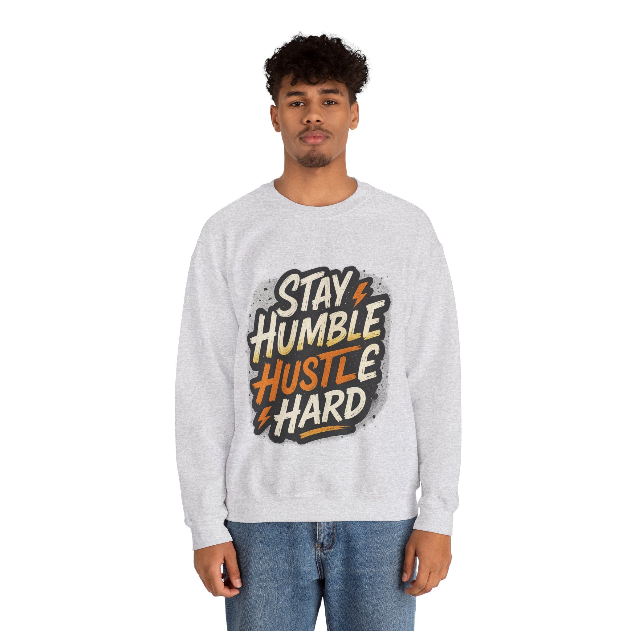 Stay Humble Hustle Hard Crewneck Sweatshirt | Motivational Unisex Sweatshirt | Inspirational Gift | Positive Quote Apparel