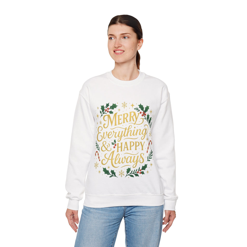 Merry Everything Crewneck Sweatshirt, Christmas Gift, Holiday Apparel, Unisex Sweater, Cozy Winter Wear