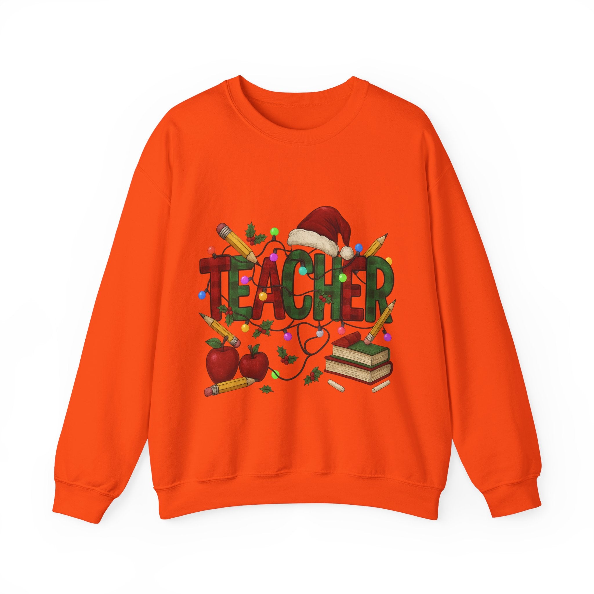 Festive Teacher Sweatshirt: Cozy Gift for Educators, Holiday Apparel, Classroom Style, Warm Winter Wear, Teacher Appreciation