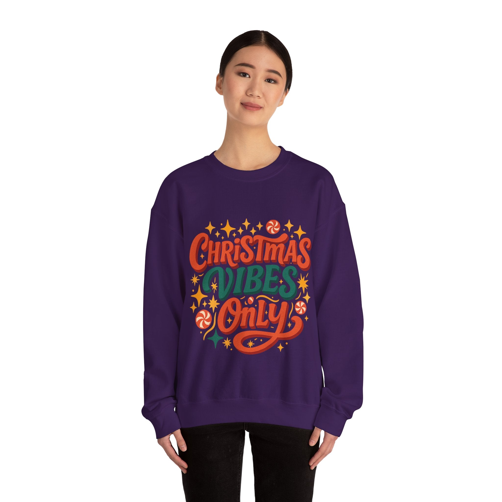 Christmas Vibes Crewneck Sweatshirt | Holiday Sweatshirt, Cozy Gift, Xmas Apparel, Festive Fashion, Comfortable Sweater