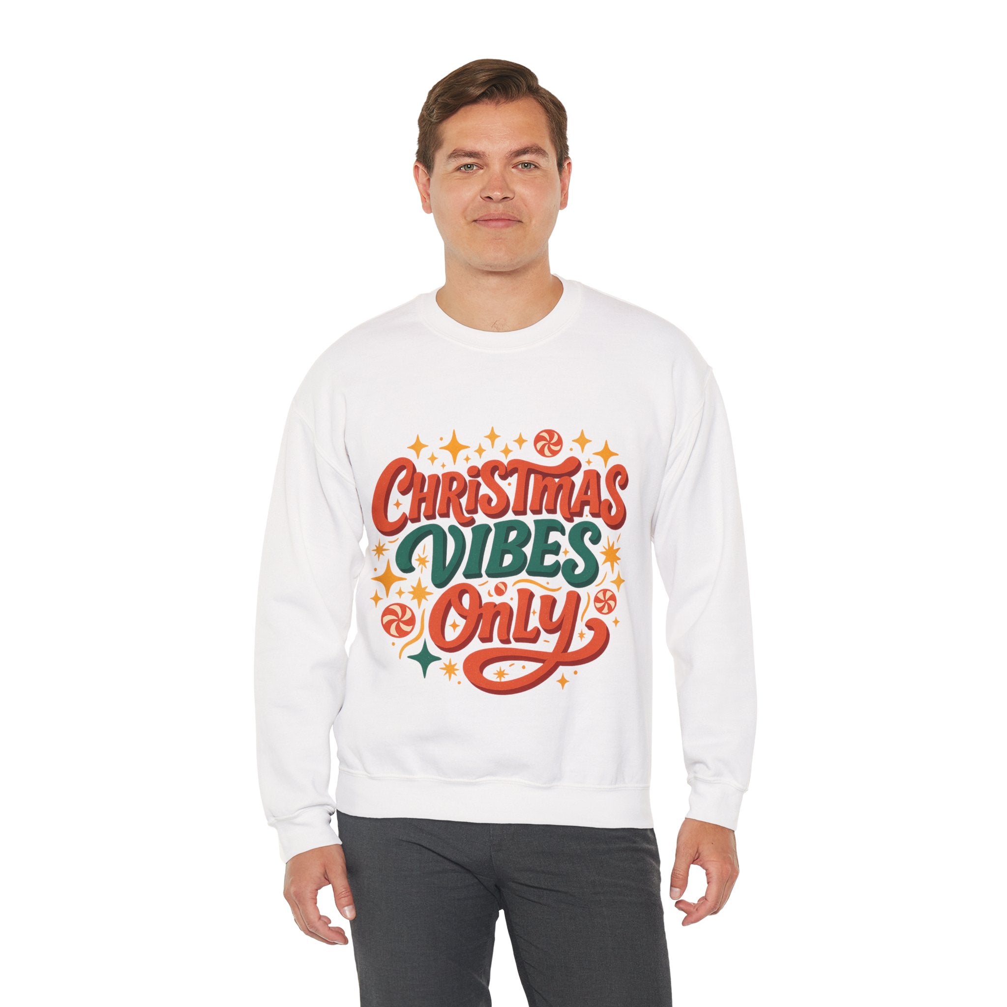 Christmas Vibes Crewneck Sweatshirt | Holiday Sweatshirt, Cozy Gift, Xmas Apparel, Festive Fashion, Comfortable Sweater