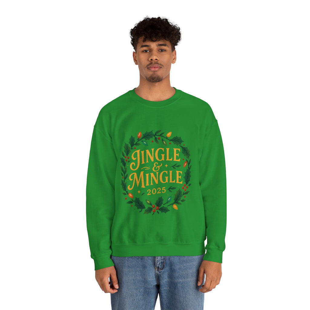 Jingle & Mingle Crewneck Sweatshirt - Cozy Holiday Apparel, Unisex Christmas Gift, Winter Fashion, Festive Sweater, Seasonal Style