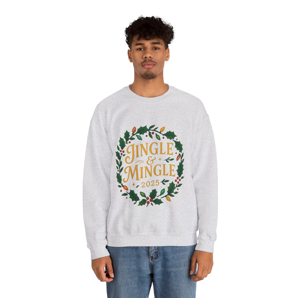 Jingle & Mingle Crewneck Sweatshirt - Cozy Holiday Apparel, Unisex Christmas Gift, Winter Fashion, Festive Sweater, Seasonal Style