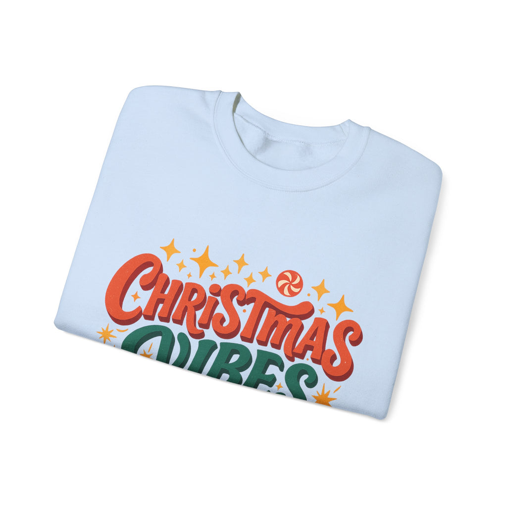 Christmas Vibes Crewneck Sweatshirt | Holiday Sweatshirt, Cozy Gift, Xmas Apparel, Festive Fashion, Comfortable Sweater