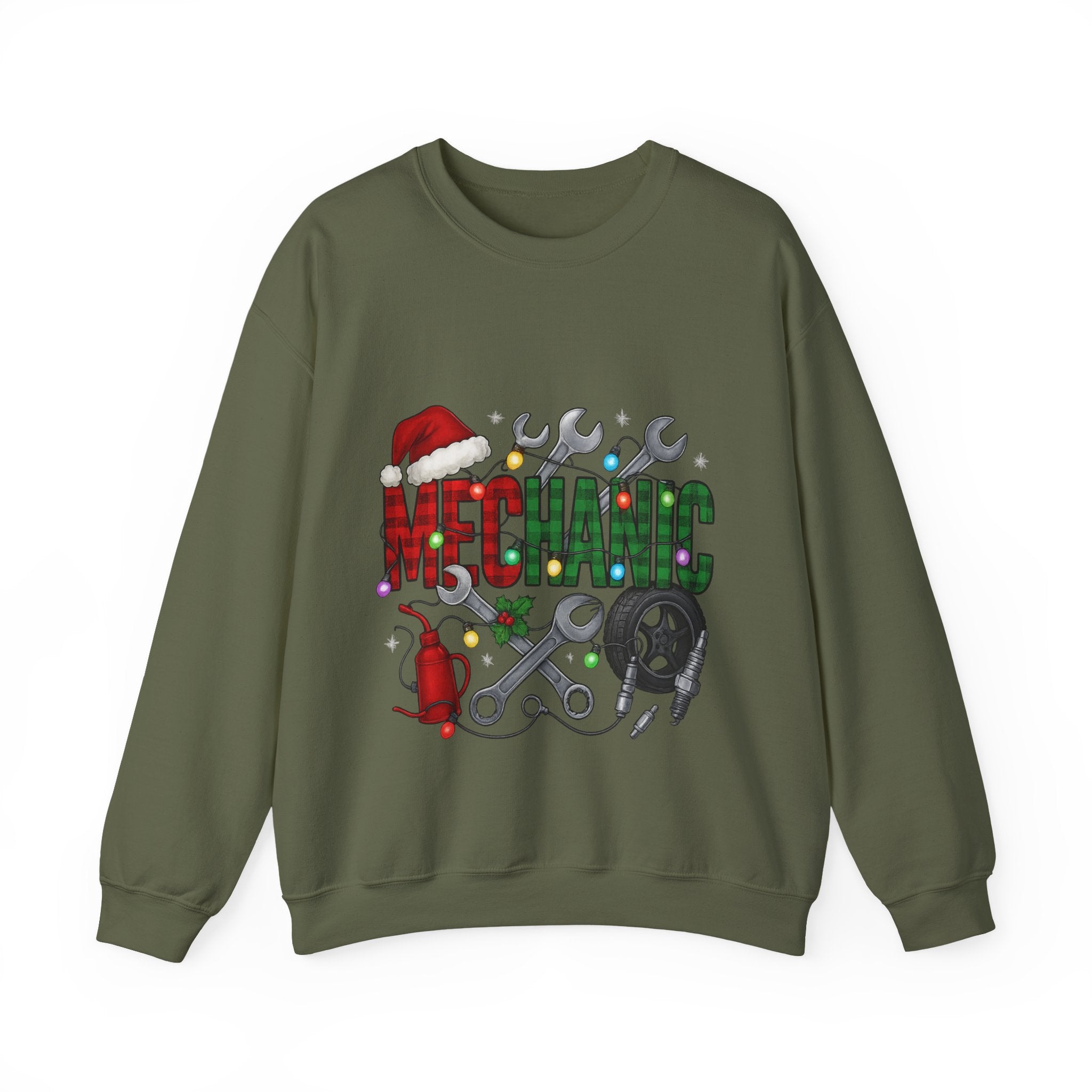 Mechanic Holiday Sweatshirt, Festive Crewneck, Gift for Mechanics, Winter Apparel, Christmas Sweatshirt, Unisex Clothing