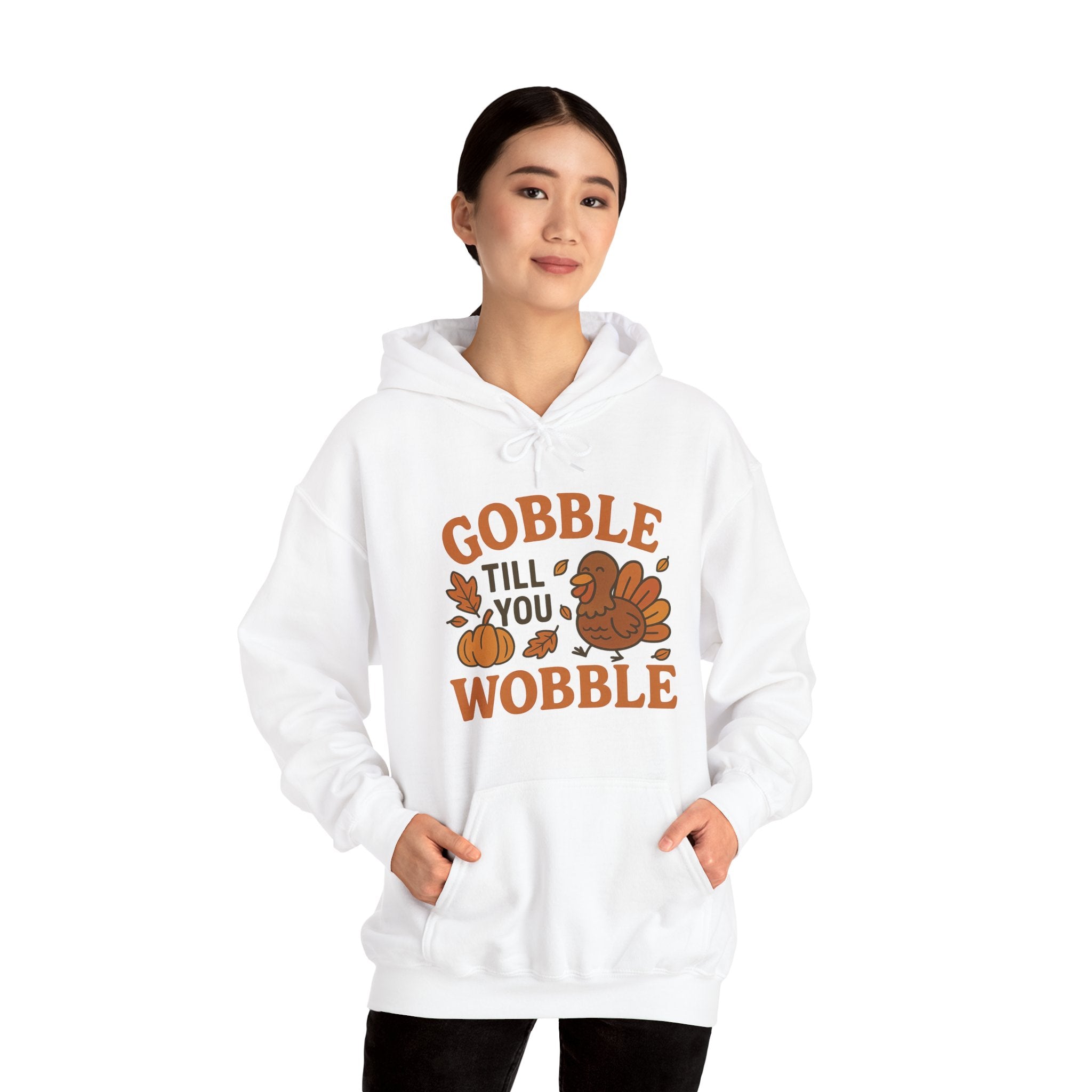 Thanksgiving Gobble Till You Wobble Hoodie, Fall Sweatshirt, Unisex Pullover, Thanksgiving Gift, Cozy Hoodie, Autumn Apparel