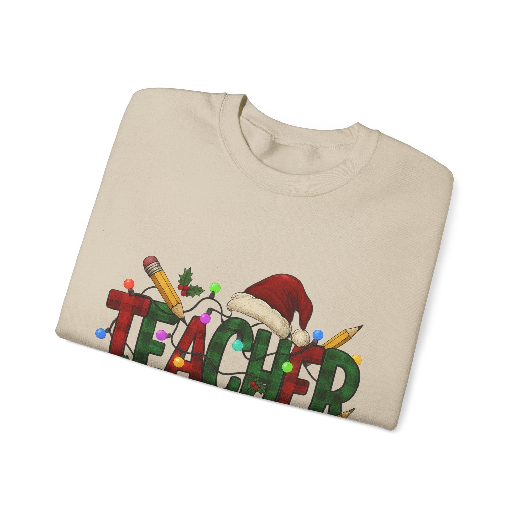 Festive Teacher Sweatshirt: Cozy Gift for Educators, Holiday Apparel, Classroom Style, Warm Winter Wear, Teacher Appreciation