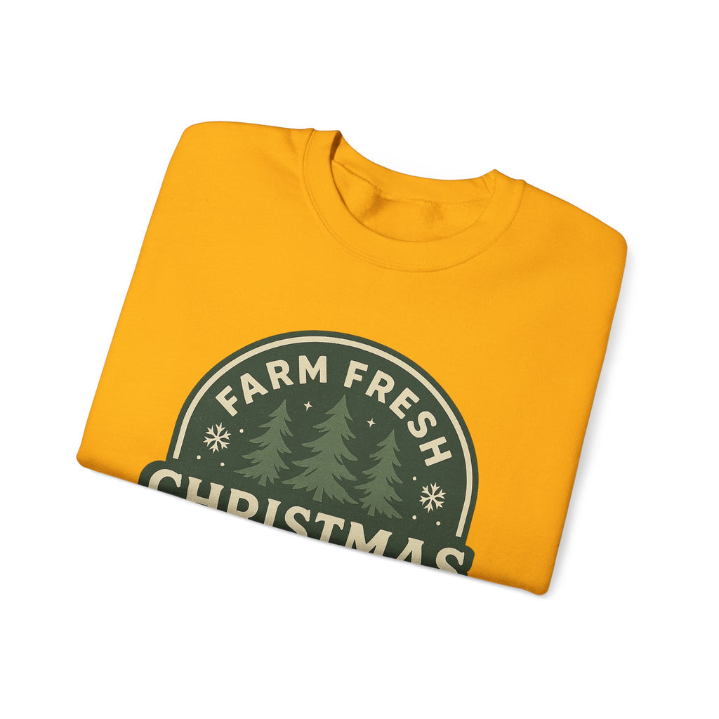 Farm Fresh Christmas Trees Sweatshirt, Cozy Holiday Apparel, Unisex Crewneck, Seasonal Gift, Christmas Sweater, Winter Wardrobe