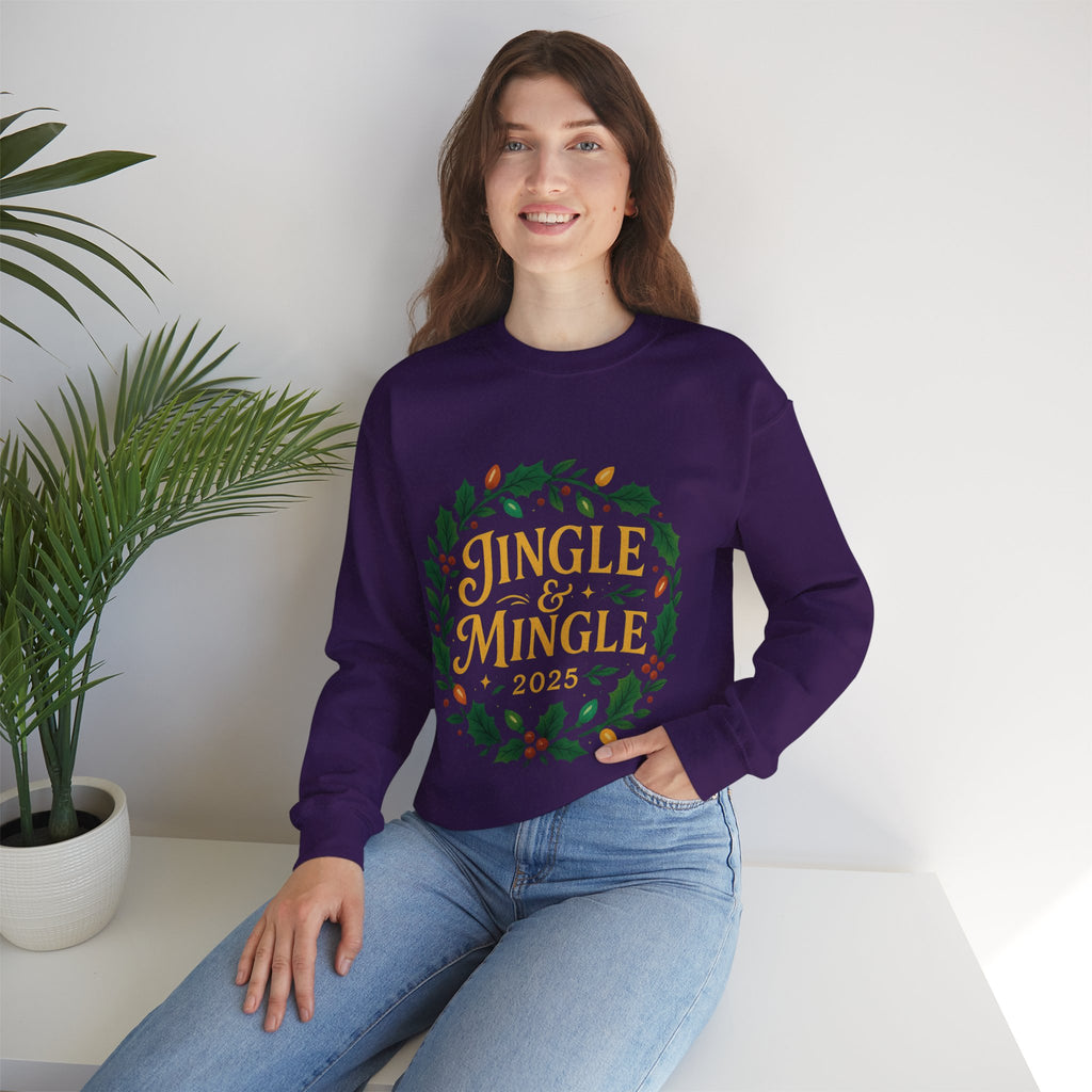 Jingle & Mingle Crewneck Sweatshirt - Cozy Holiday Apparel, Unisex Christmas Gift, Winter Fashion, Festive Sweater, Seasonal Style