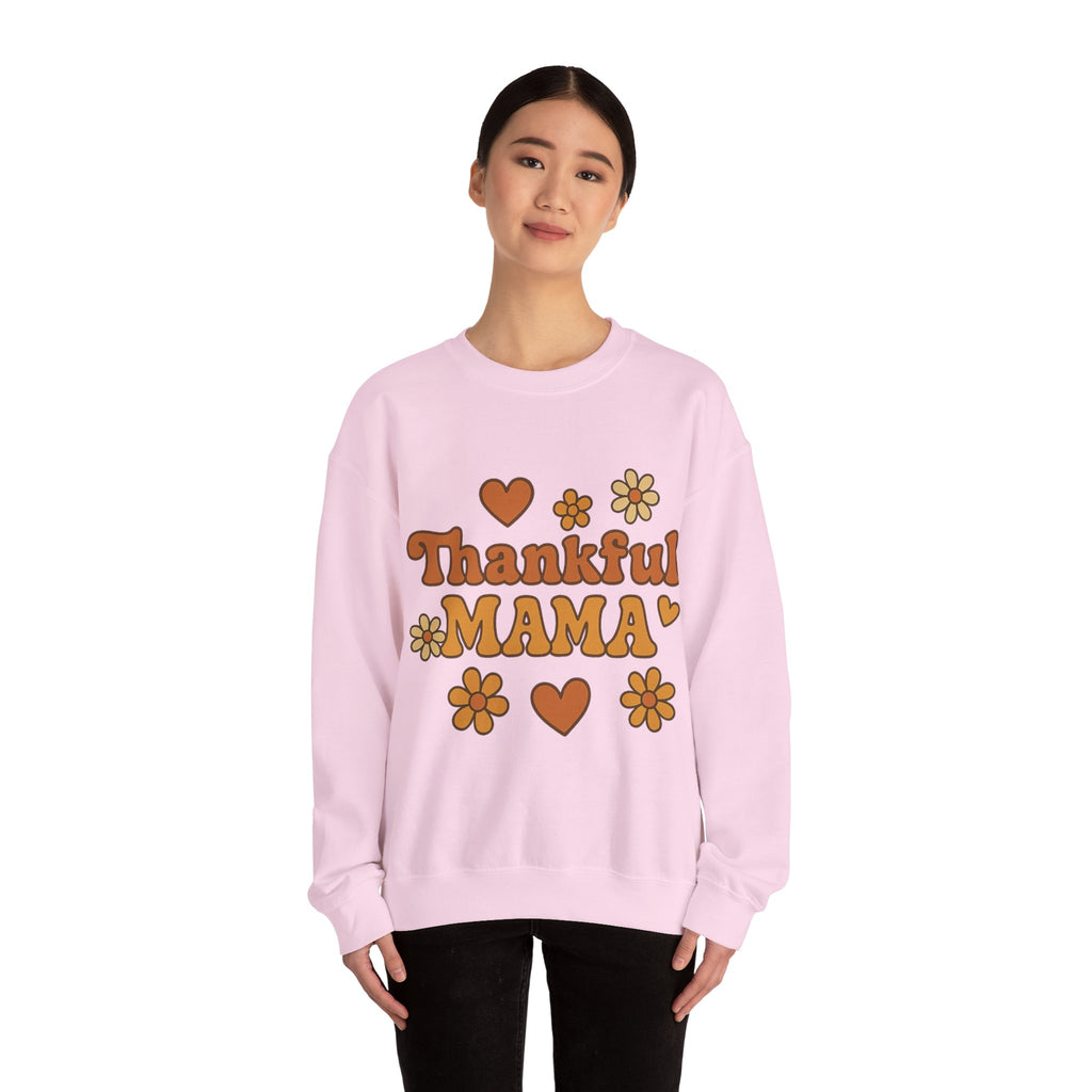 Thankful Mama Crewneck Sweatshirt | Cozy Gift for Moms, Fall Fashion, Family Gatherings, Gratitude Sweater, Thanksgiving Outfit