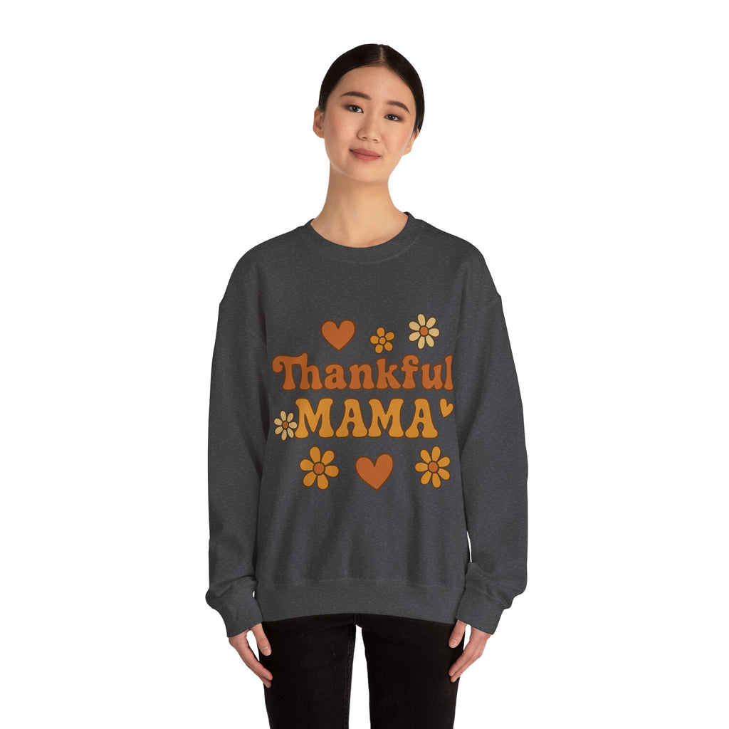 Thankful Mama Crewneck Sweatshirt | Cozy Gift for Moms, Fall Fashion, Family Gatherings, Gratitude Sweater, Thanksgiving Outfit