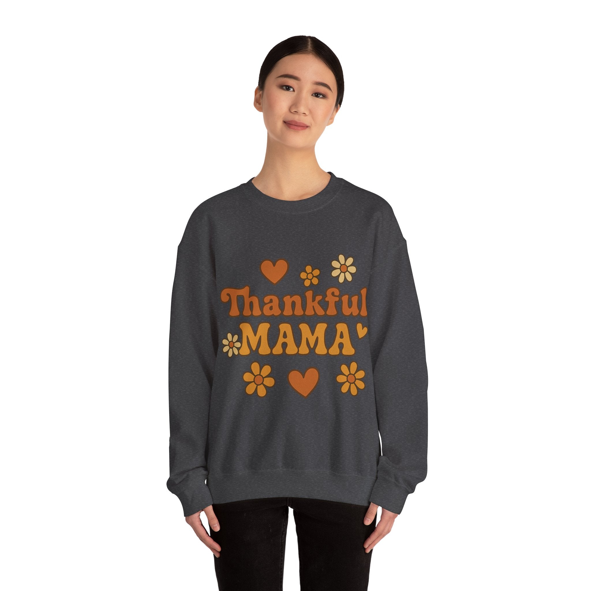 Thankful Mama Crewneck Sweatshirt | Cozy Gift for Moms, Fall Fashion, Family Gatherings, Gratitude Sweater, Thanksgiving Outfit