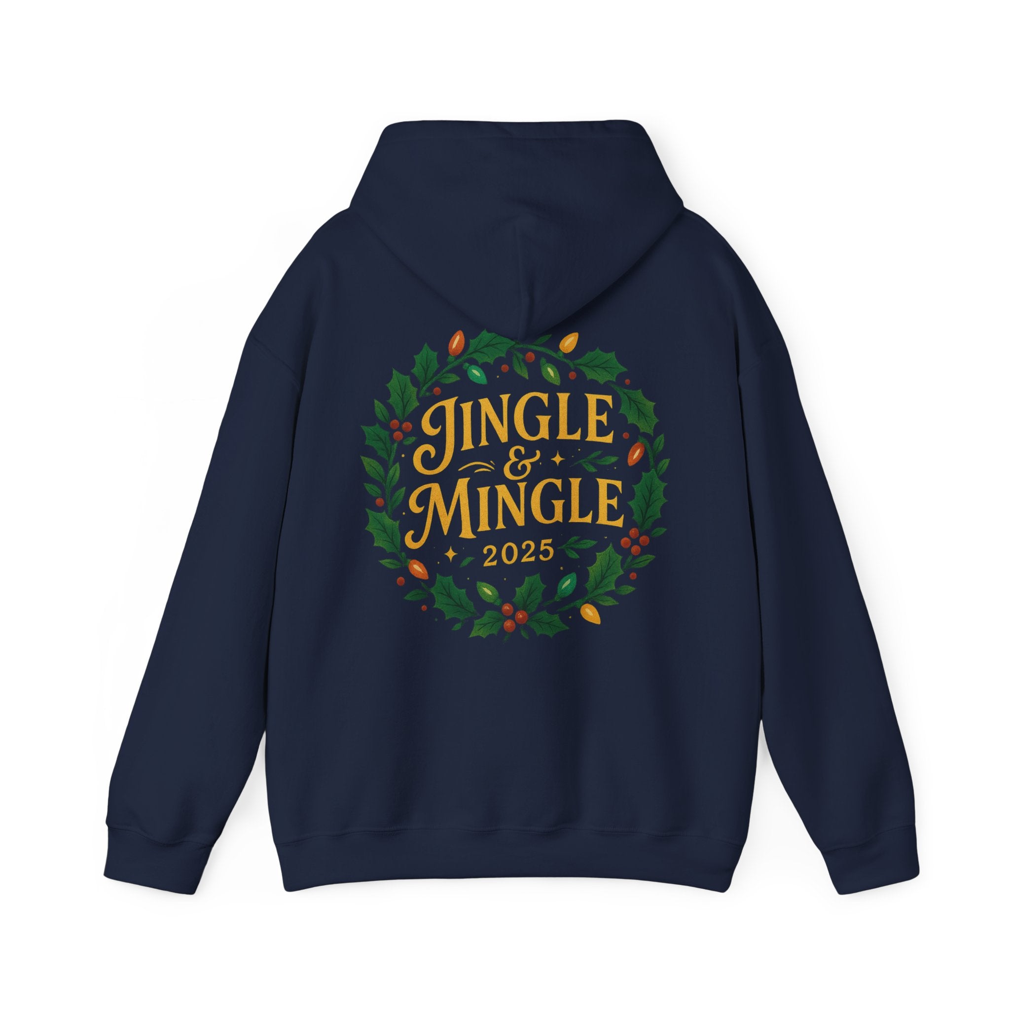Jingle & Mingle Hooded Sweatshirt | Cozy Holiday Sweatshirt, Christmas Gift, Unisex Hoodie, Seasonal Apparel, Winter Wear