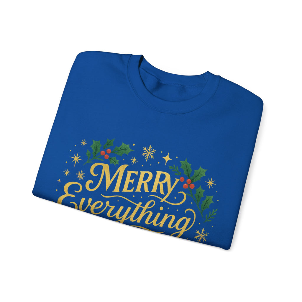 Merry Everything Crewneck Sweatshirt, Christmas Gift, Holiday Apparel, Unisex Sweater, Cozy Winter Wear