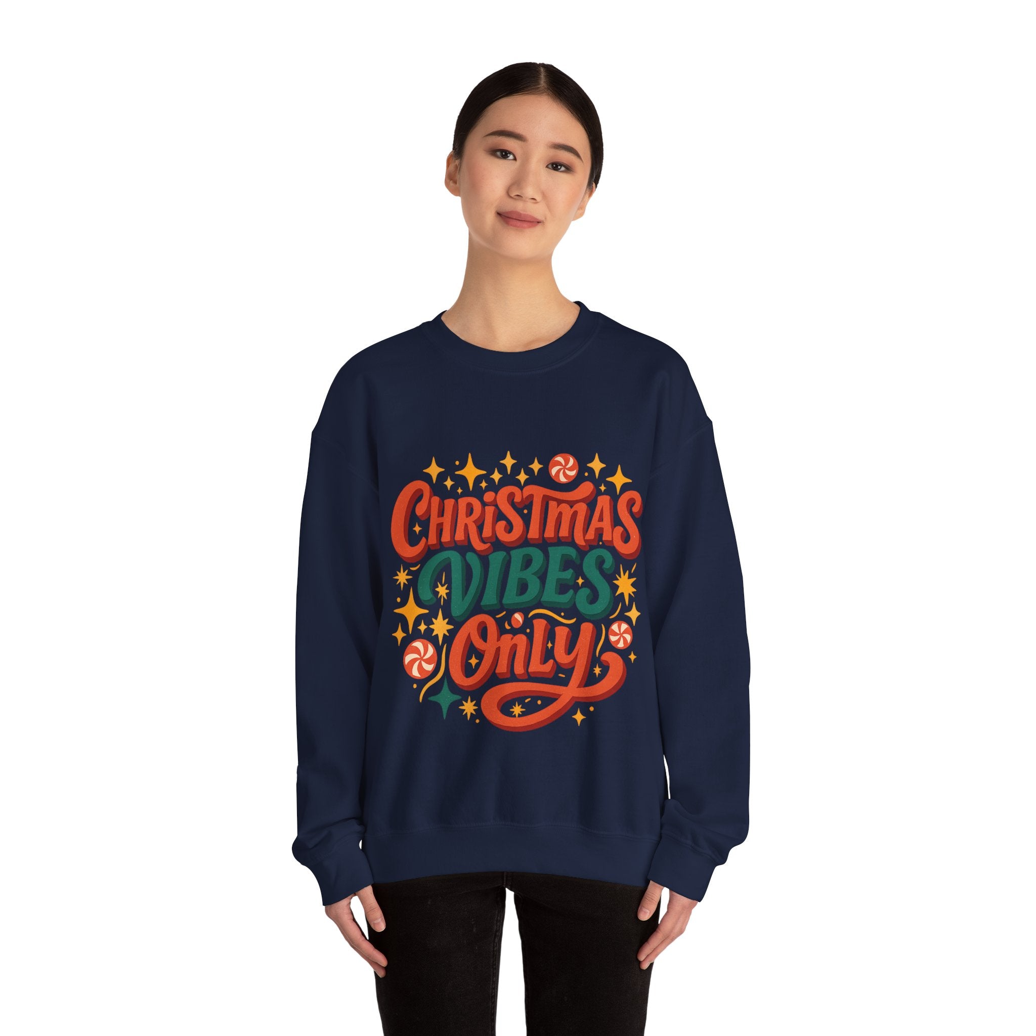 Christmas Vibes Crewneck Sweatshirt | Holiday Sweatshirt, Cozy Gift, Xmas Apparel, Festive Fashion, Comfortable Sweater
