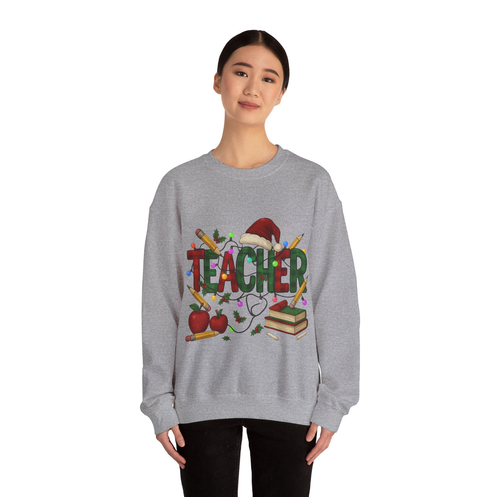 Festive Teacher Sweatshirt: Cozy Gift for Educators, Holiday Apparel, Classroom Style, Warm Winter Wear, Teacher Appreciation