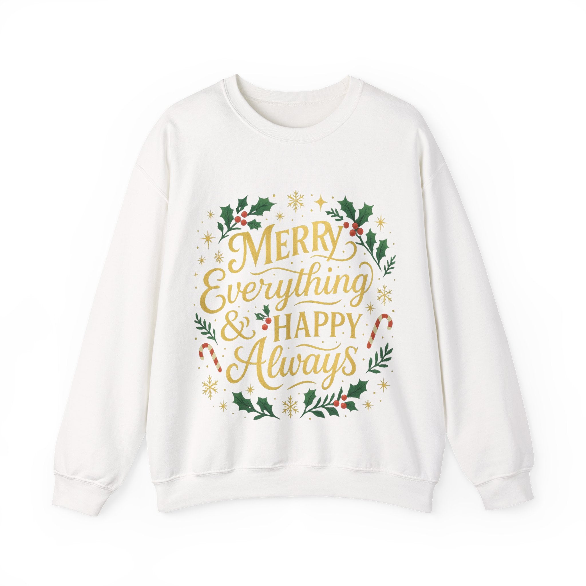 Merry Everything Crewneck Sweatshirt, Christmas Gift, Holiday Apparel, Unisex Sweater, Cozy Winter Wear