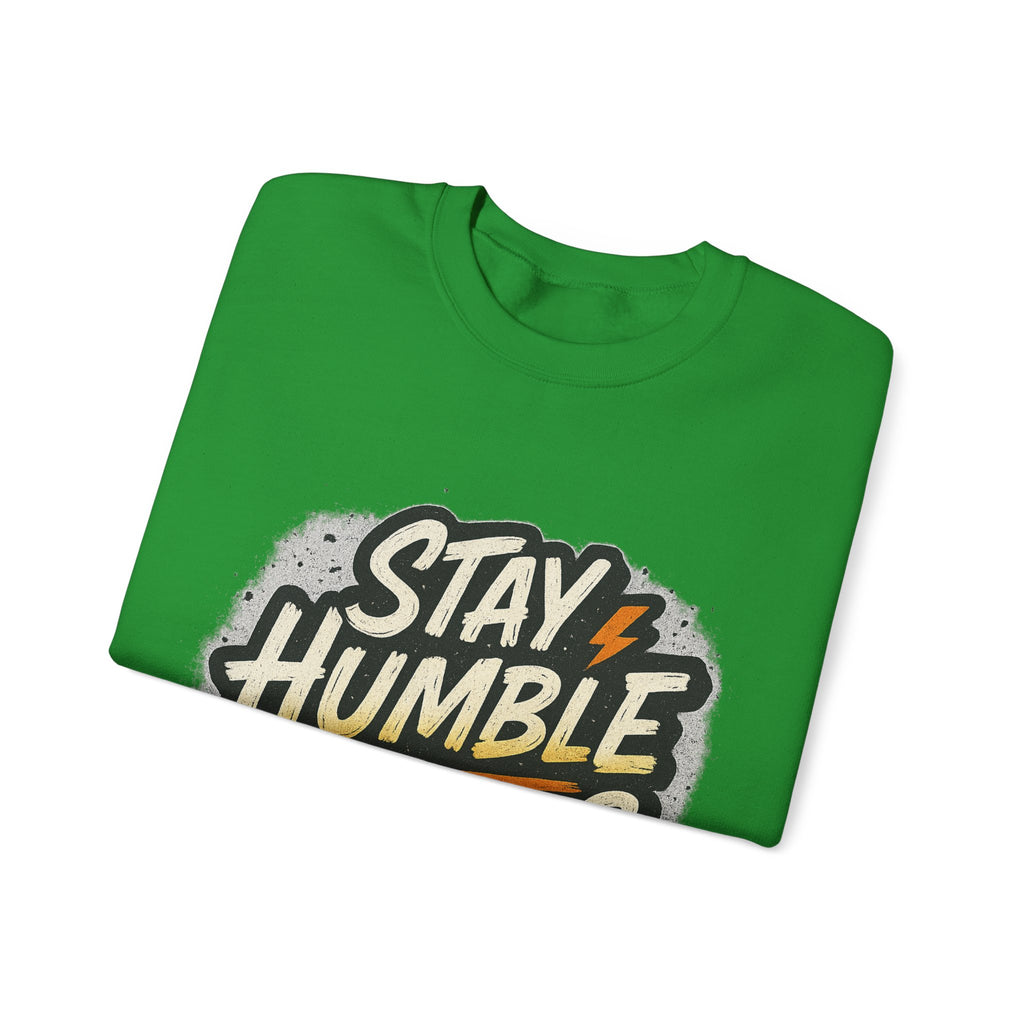 Stay Humble Hustle Hard Crewneck Sweatshirt | Motivational Unisex Sweatshirt | Inspirational Gift | Positive Quote Apparel