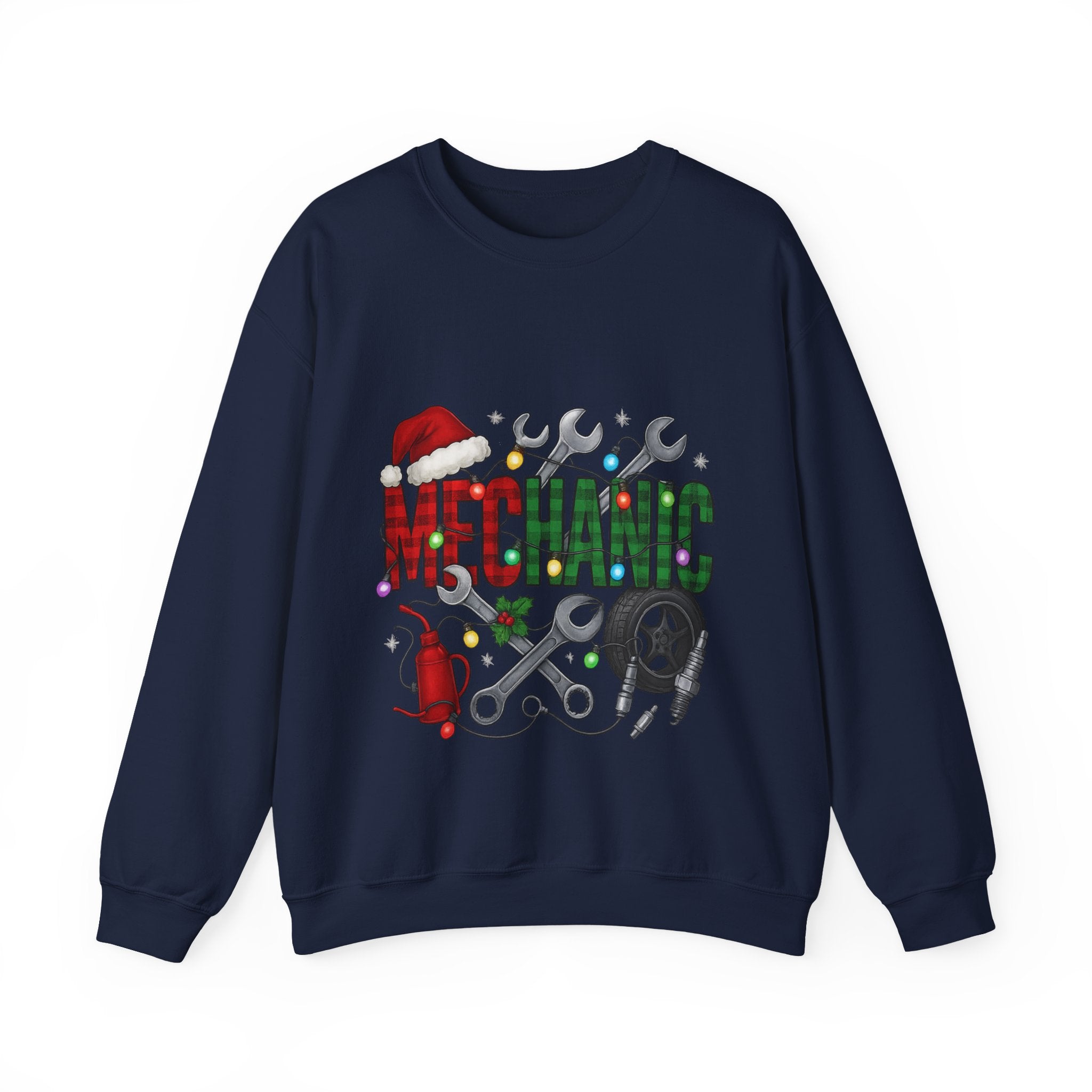 Mechanic Holiday Sweatshirt, Festive Crewneck, Gift for Mechanics, Winter Apparel, Christmas Sweatshirt, Unisex Clothing