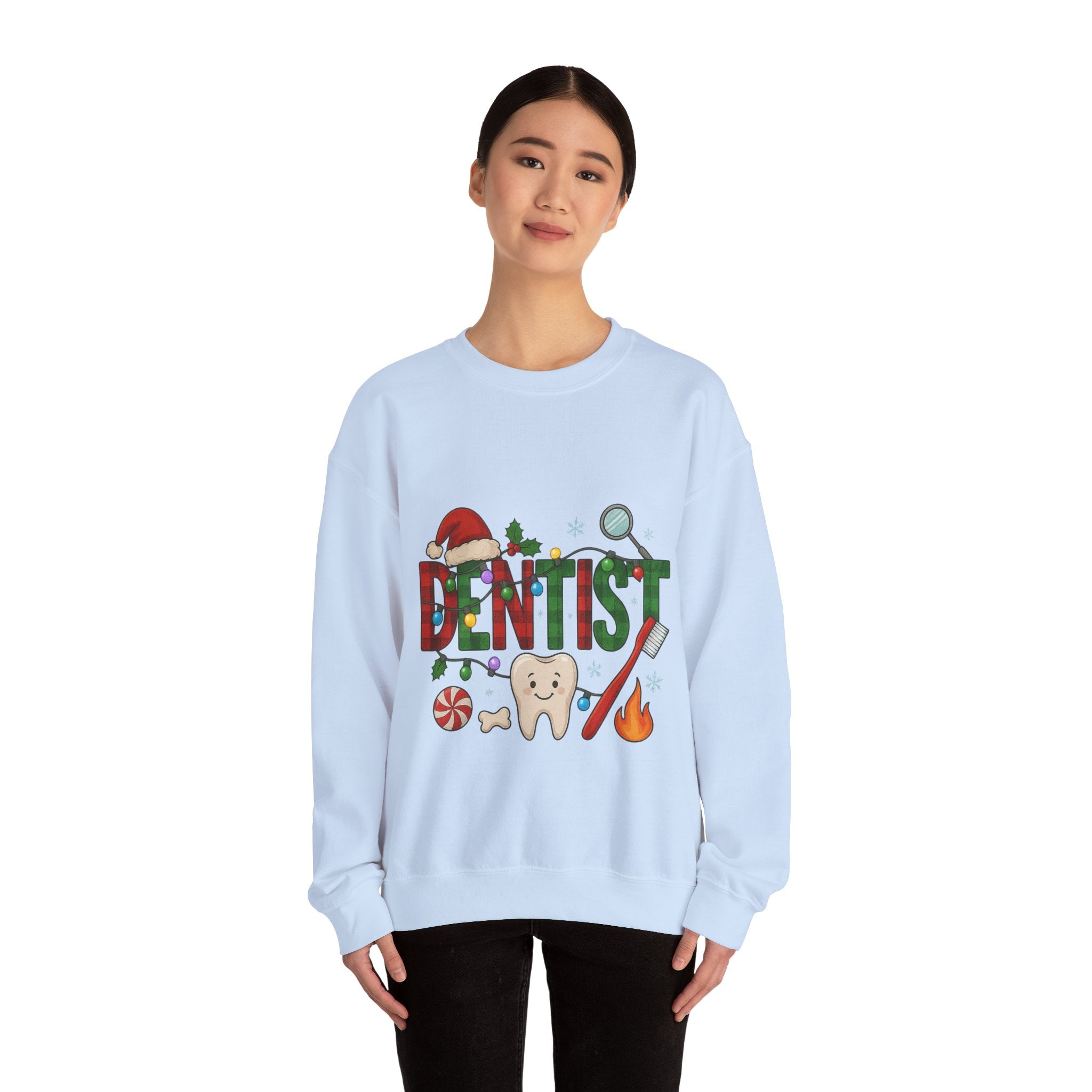 Festive Dentist Crewneck Sweatshirt, Funny Dentist Gift, Holiday Sweater, Christmas Sweatshirt, Unisex Sweatshirt