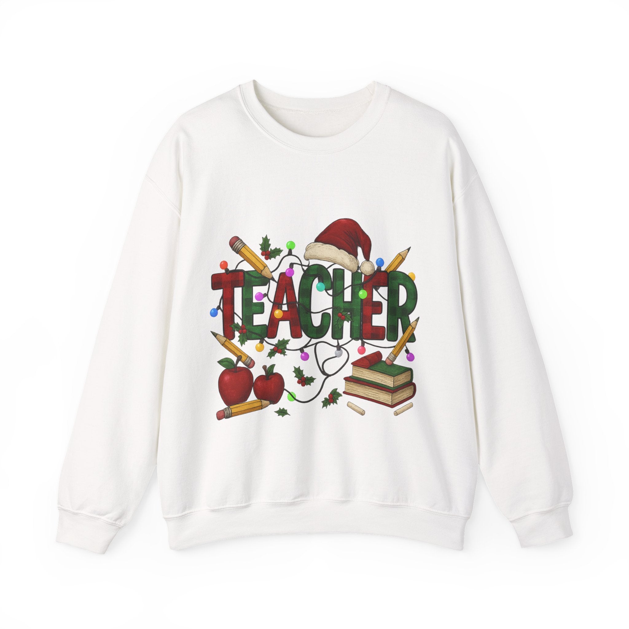 Festive Teacher Sweatshirt: Cozy Gift for Educators, Holiday Apparel, Classroom Style, Warm Winter Wear, Teacher Appreciation