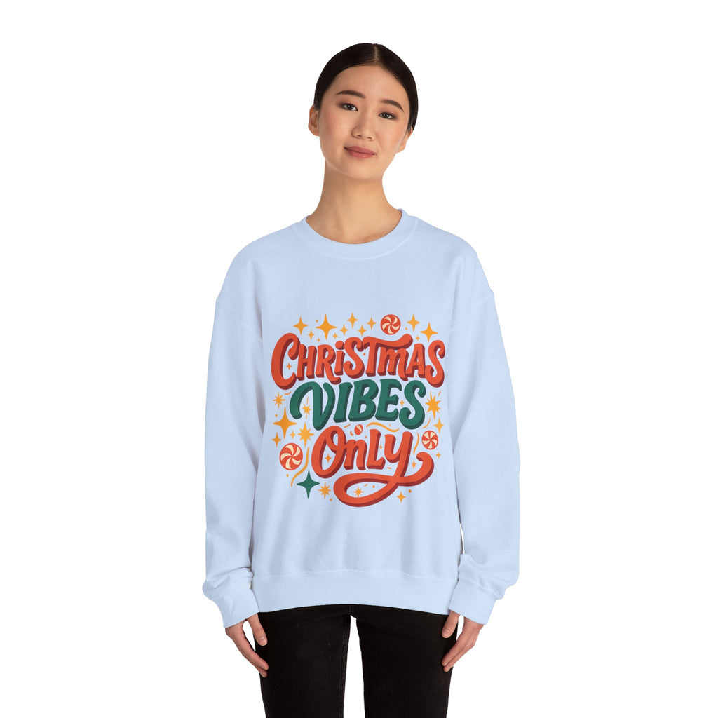 Christmas Vibes Crewneck Sweatshirt | Holiday Sweatshirt, Cozy Gift, Xmas Apparel, Festive Fashion, Comfortable Sweater