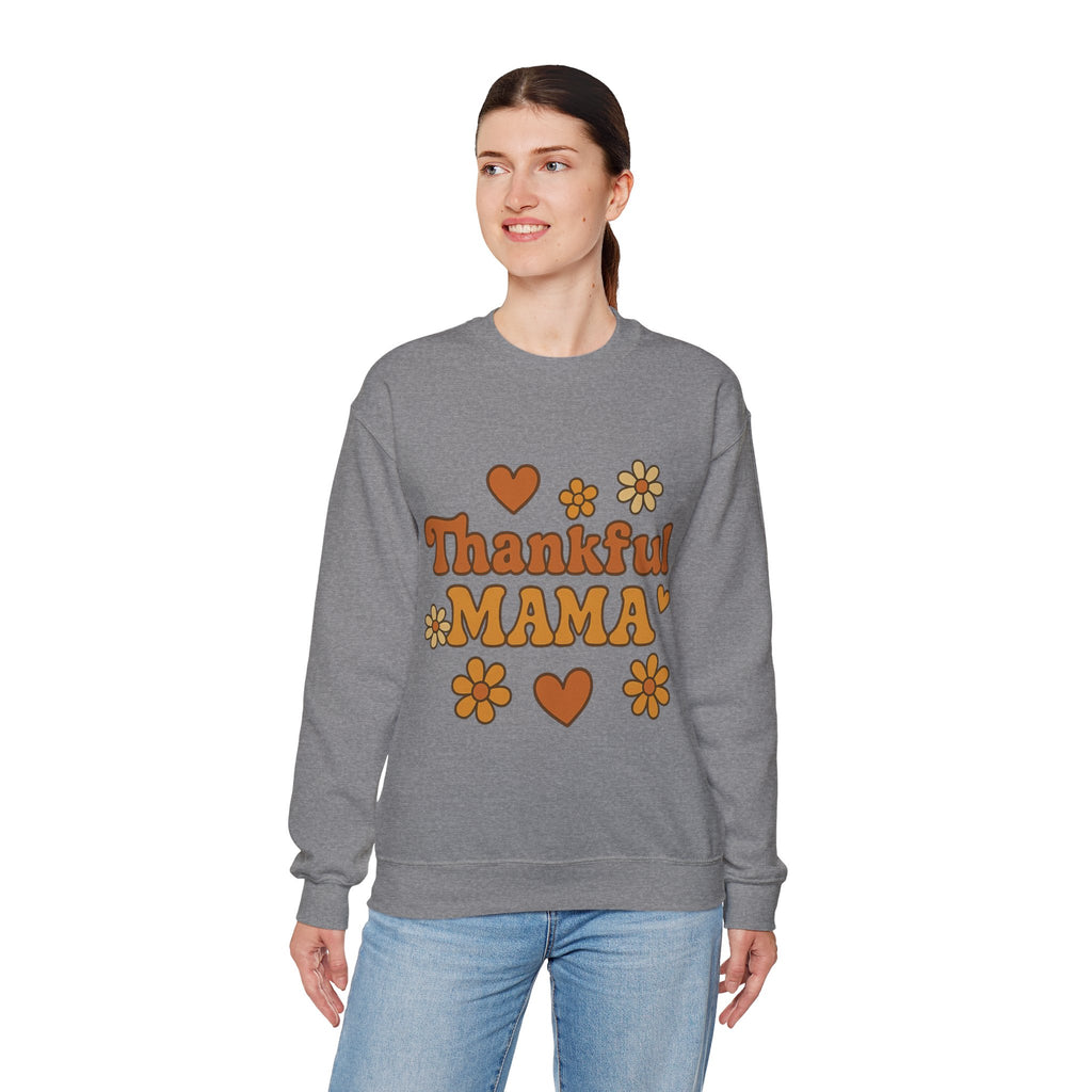 Thankful Mama Crewneck Sweatshirt | Cozy Gift for Moms, Fall Fashion, Family Gatherings, Gratitude Sweater, Thanksgiving Outfit