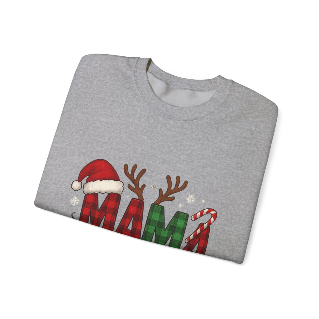Festive Mama Crewneck Sweatshirt, Christmas Gift for Mom, Holiday Apparel, Merry Mama Sweater, Cozy Family Wear